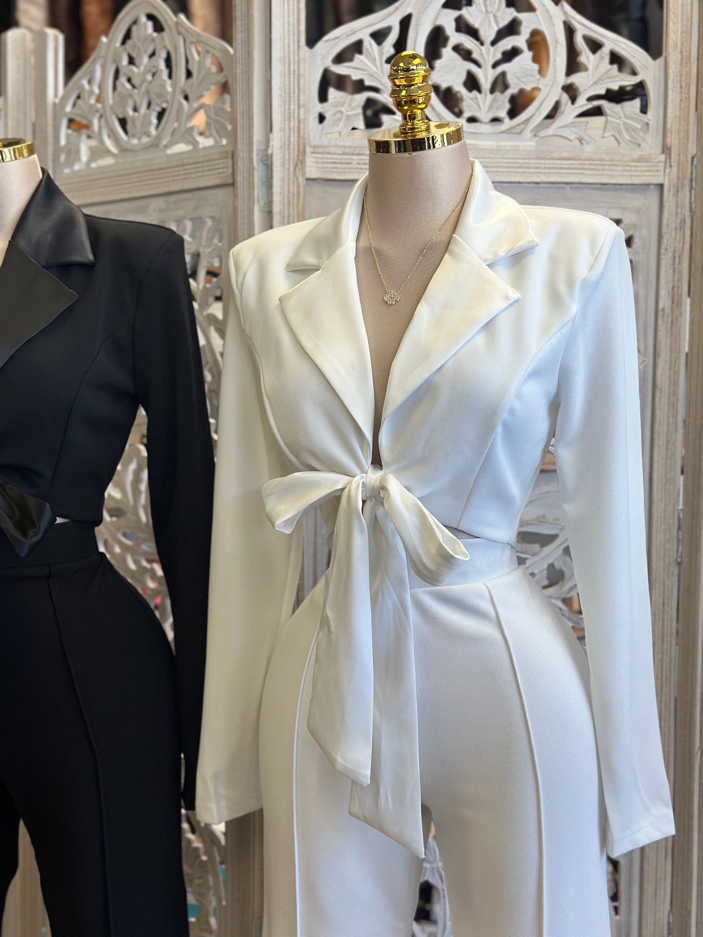Bow Blazer and Pants Set- Stretchy,Estira