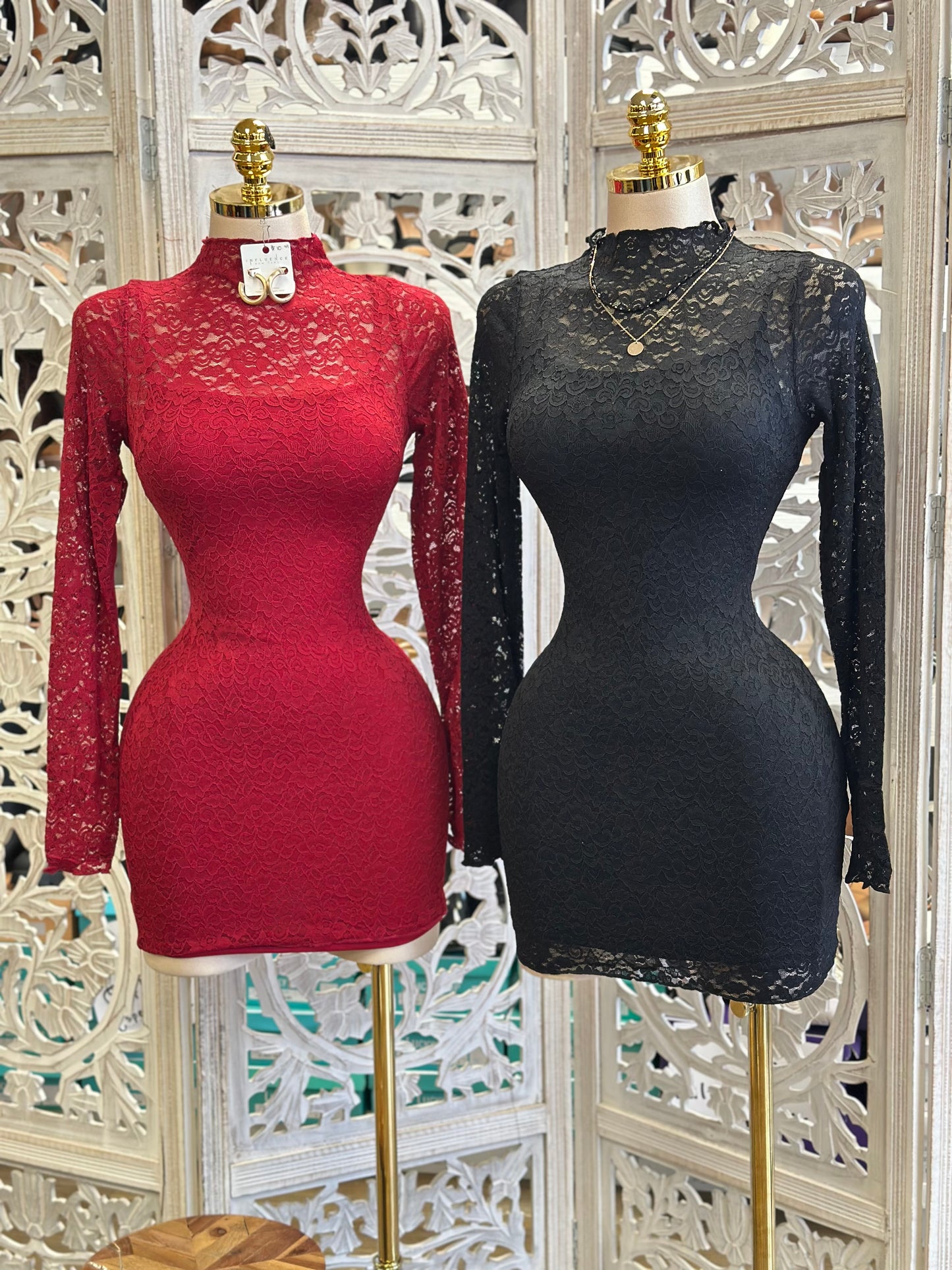 Sexy Lace Mini Dress- Stretchy,Estira