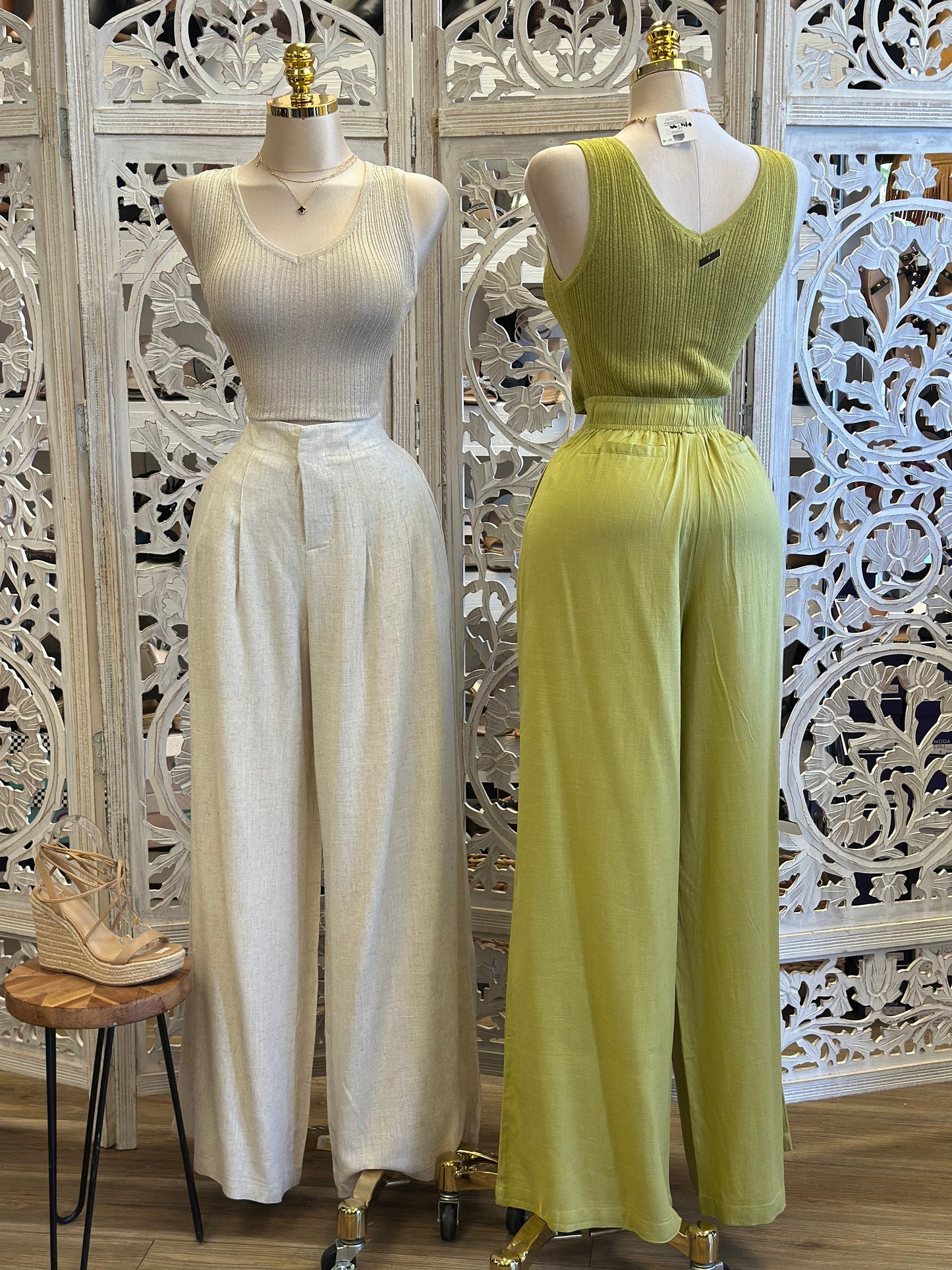 Knit Blouse and Pants Set- Estira, Stretchy