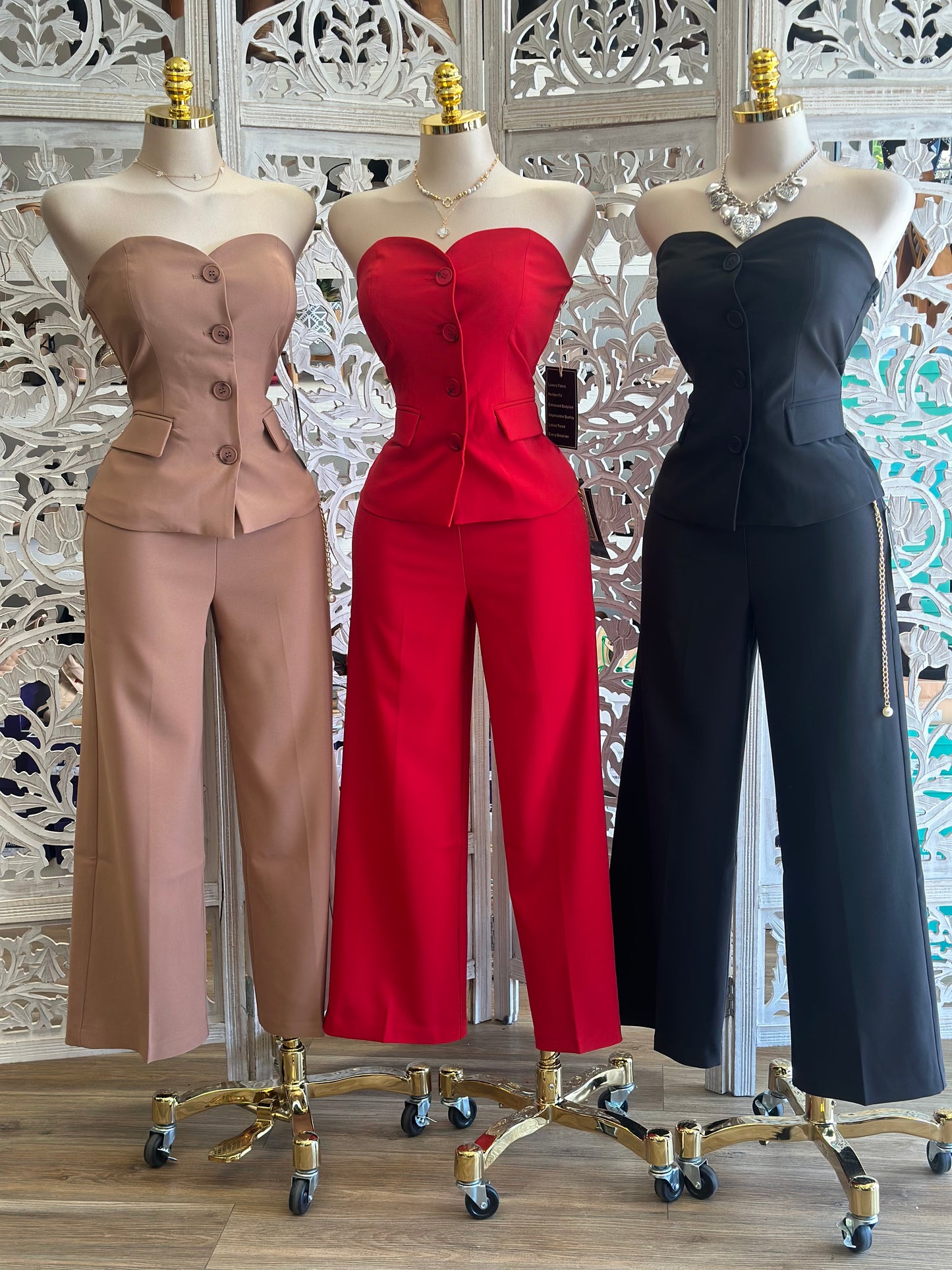 Heartline Vest and Trouser Set- Stretchy, Estira