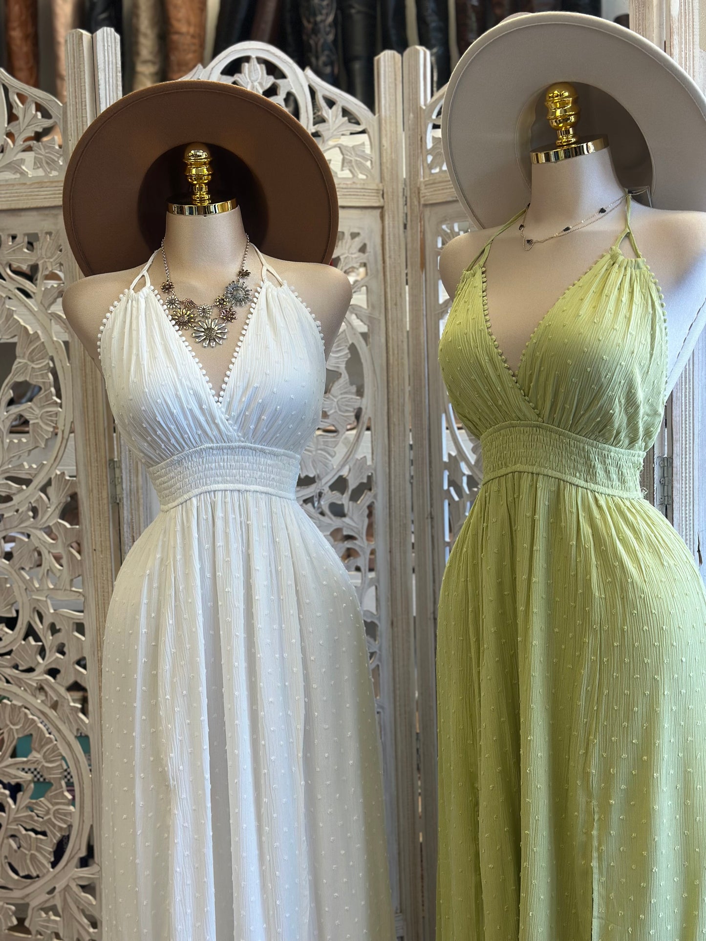 Halter Boho Maxi Dress - Estira, Stretchy