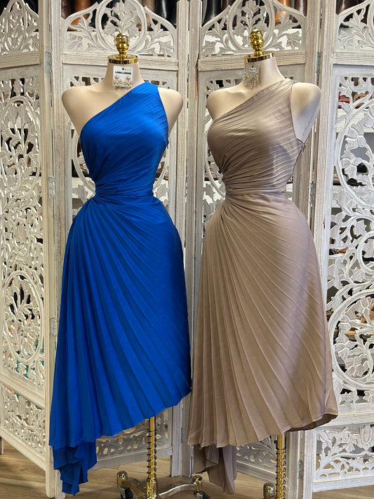 Pleated One Shoulder Dress- Don’t stretch