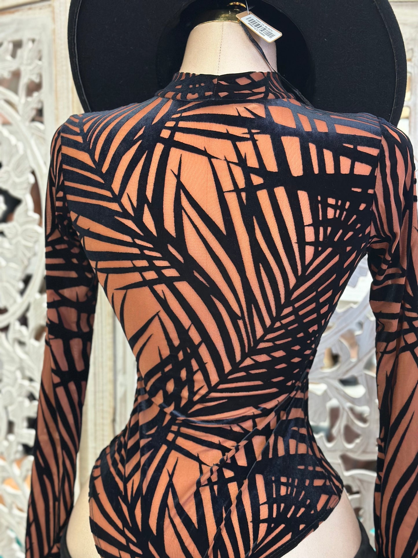 Velvet Design Mesh Bodysuit- Estira, Stretchy