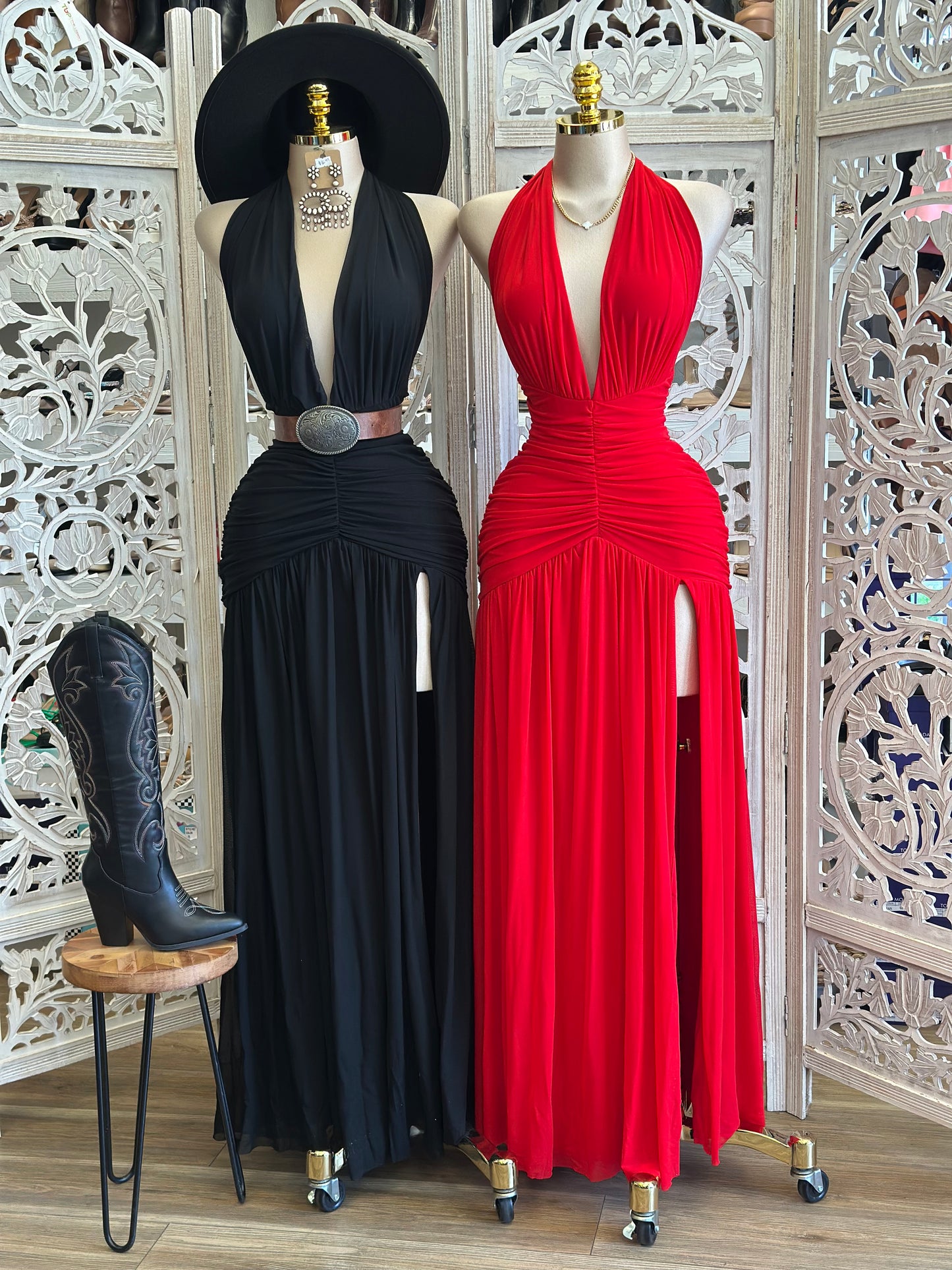 Sexy Slit Maxi Dress - Estira, Stretchy