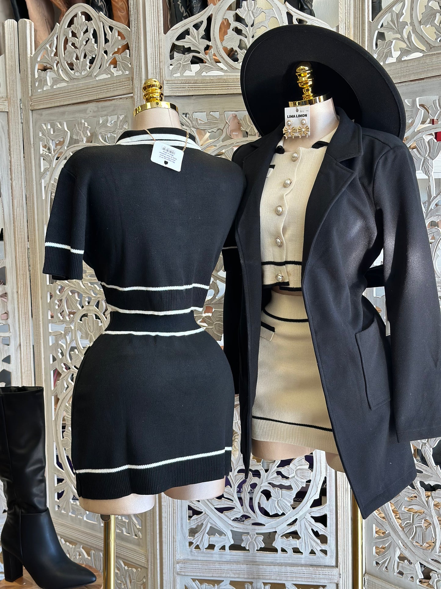 Button Up Mini Skirt Set