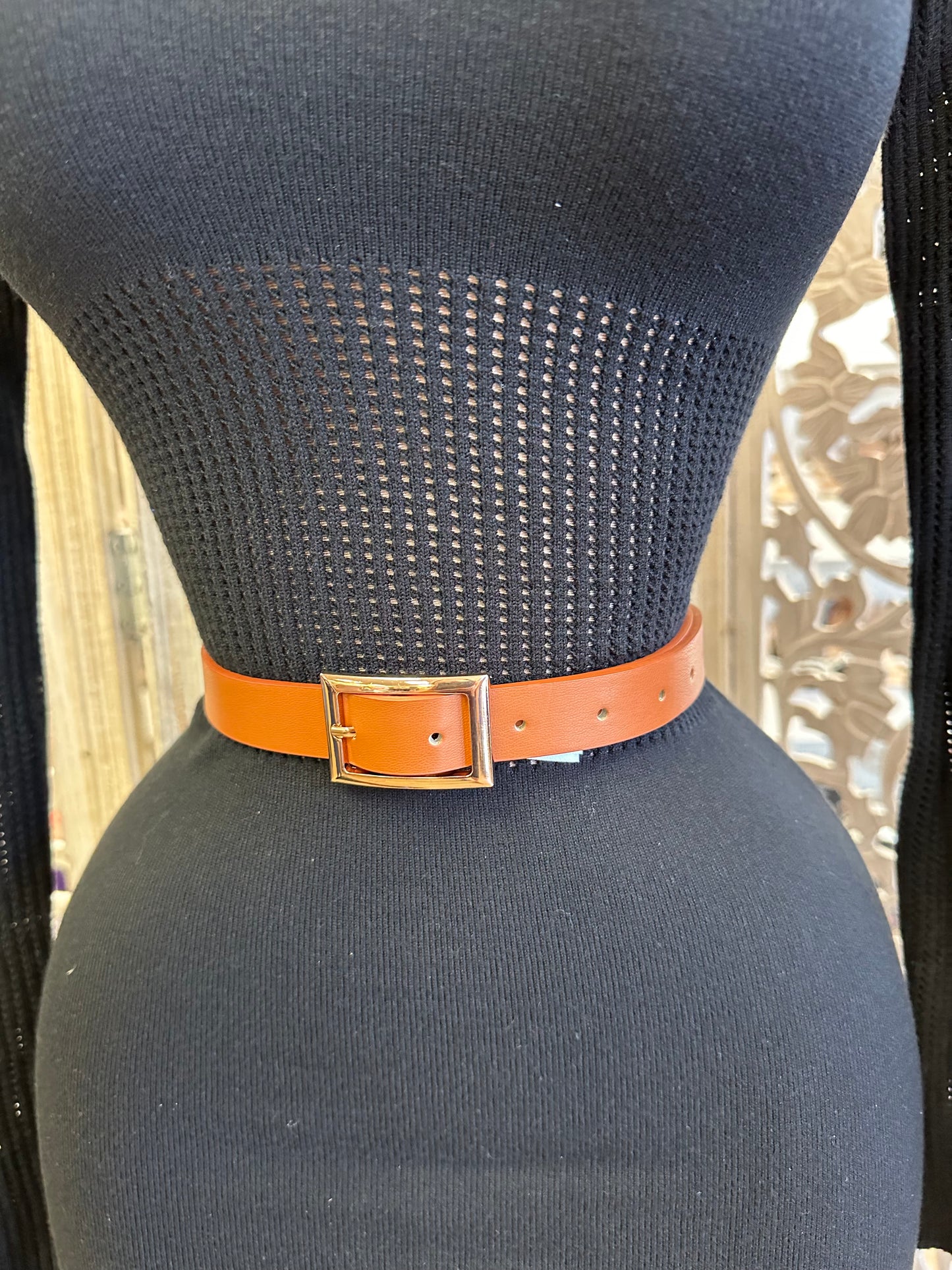 Square Buckle Thin Belt