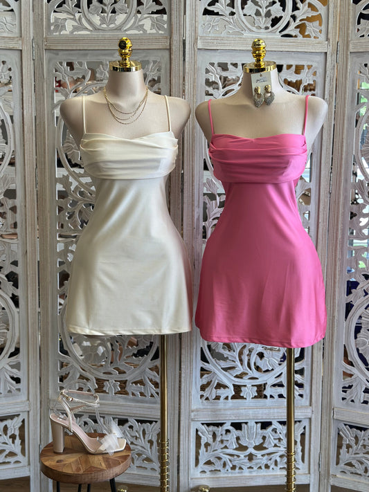 Satin Cami Mini Dress-Estira, Stretchy