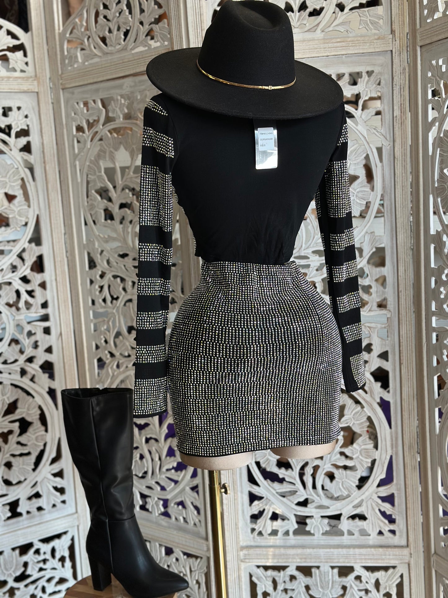 Black Rhinestone Set - Stretchy, Estira