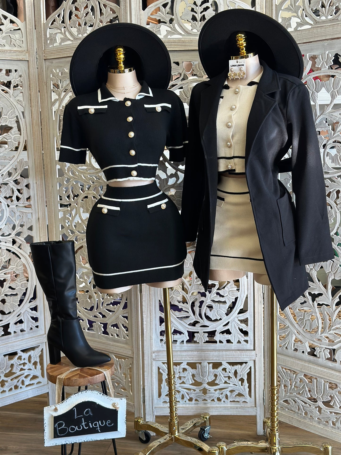 Button Up Mini Skirt Set