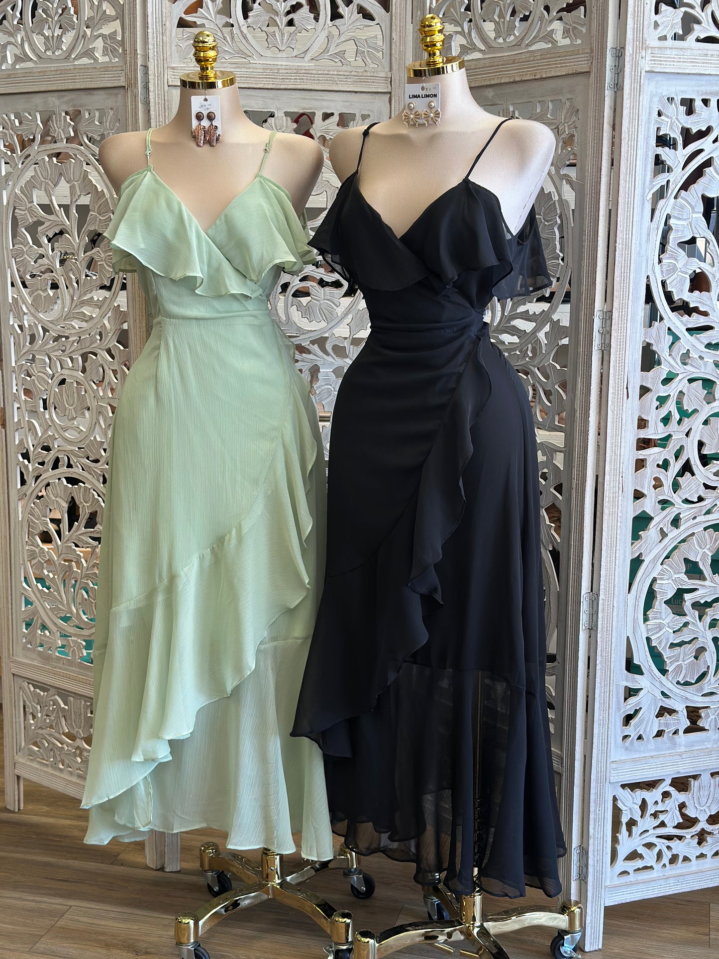 Ruffle Cami Maxi Dress- Stretchy ,Estira