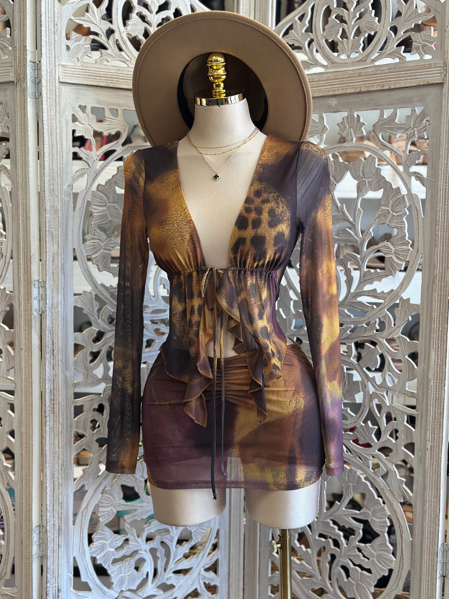 Multi Print Mesh Mini Set-Estira,Stretchy