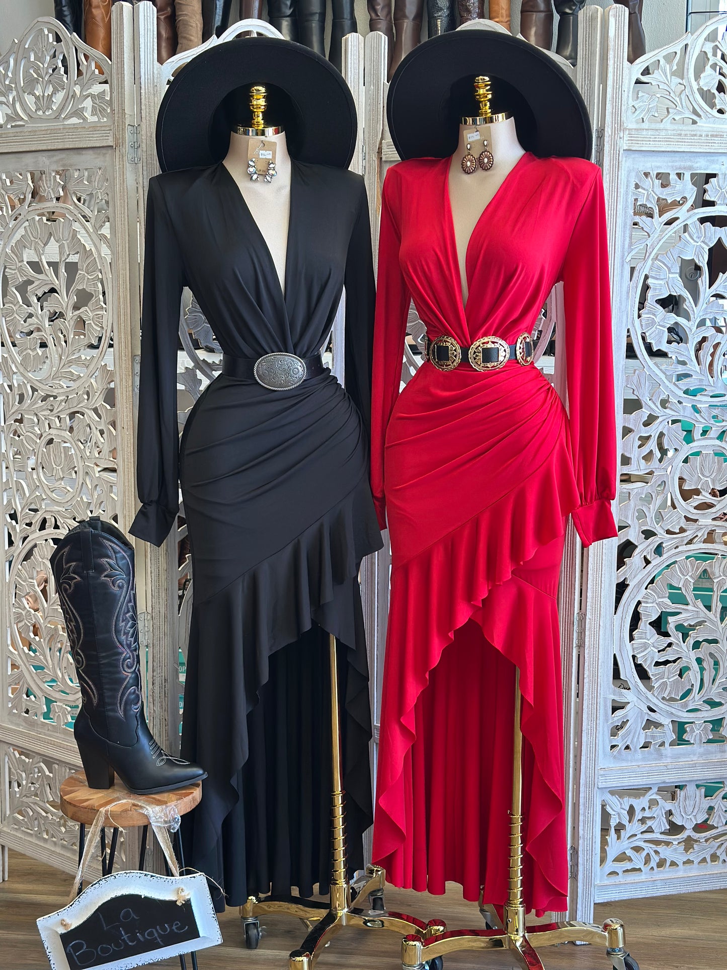 Asymmetrical Ruffle Dress-Estira, Stretchy
