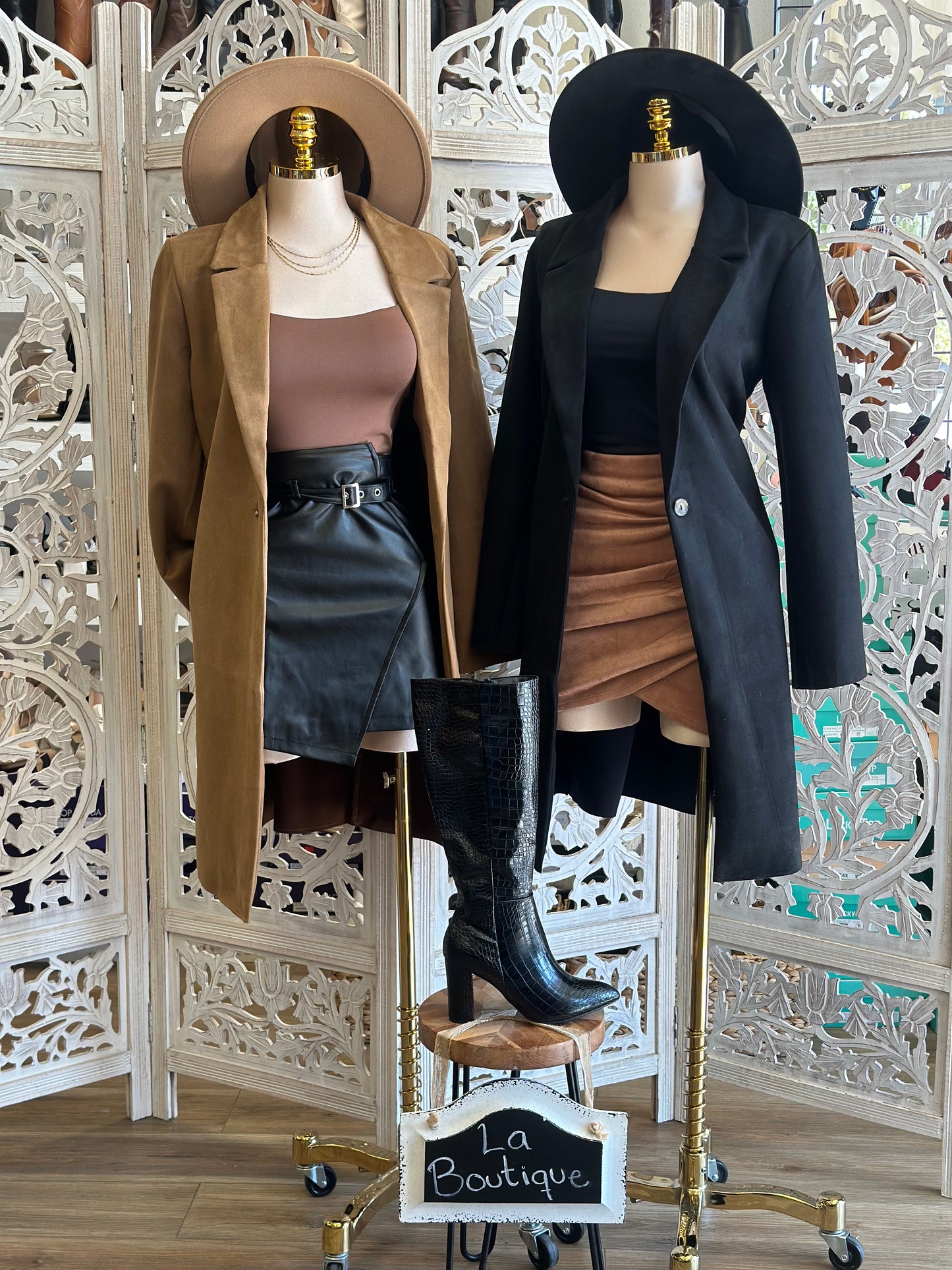One Button Suede Coat- Stretchy,Estira