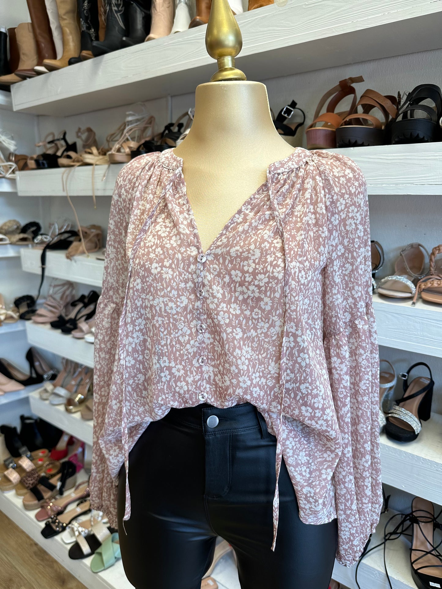 Rose Floral Boho Blouse