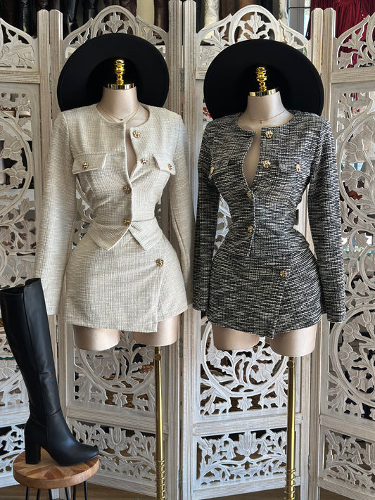 Heathered Gold Button Set - Estira ,Stretchy