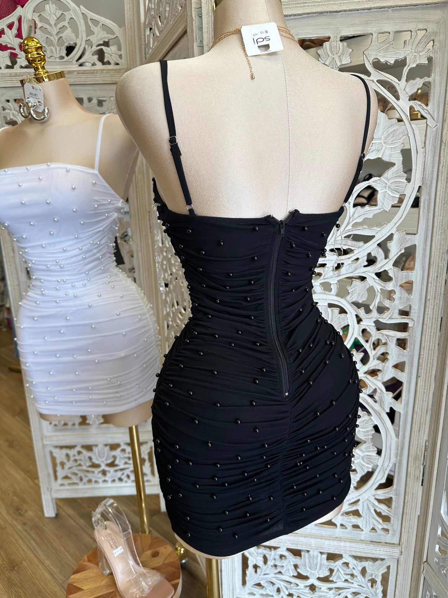 Cami Mini Pearl Dress - Estira, Stretchy