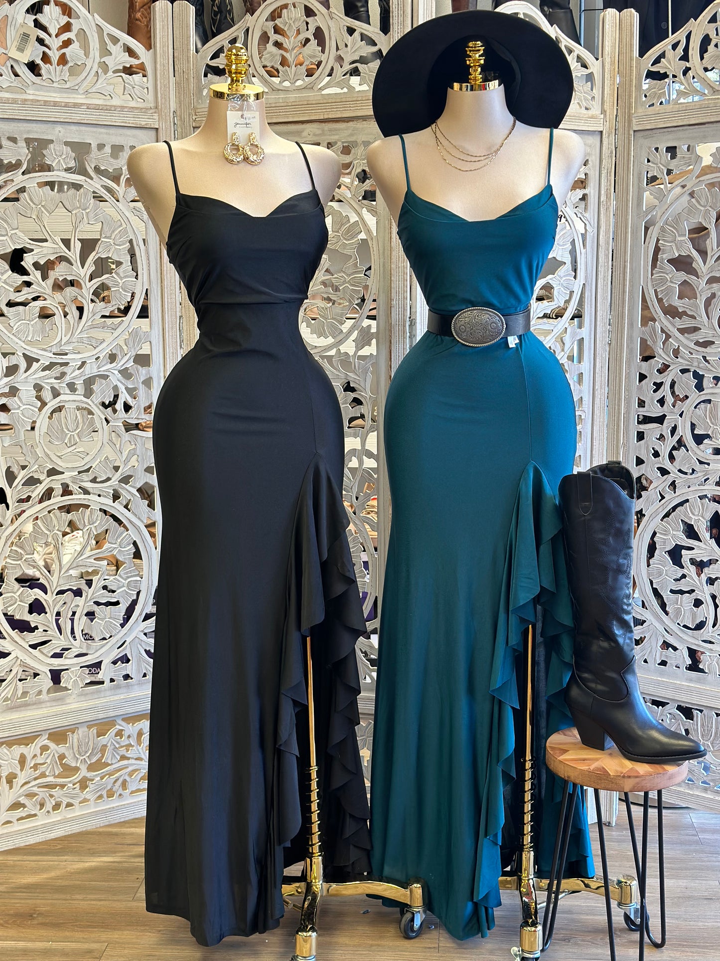 Wrapped Cami Formal Dress- Stretchy,Estira