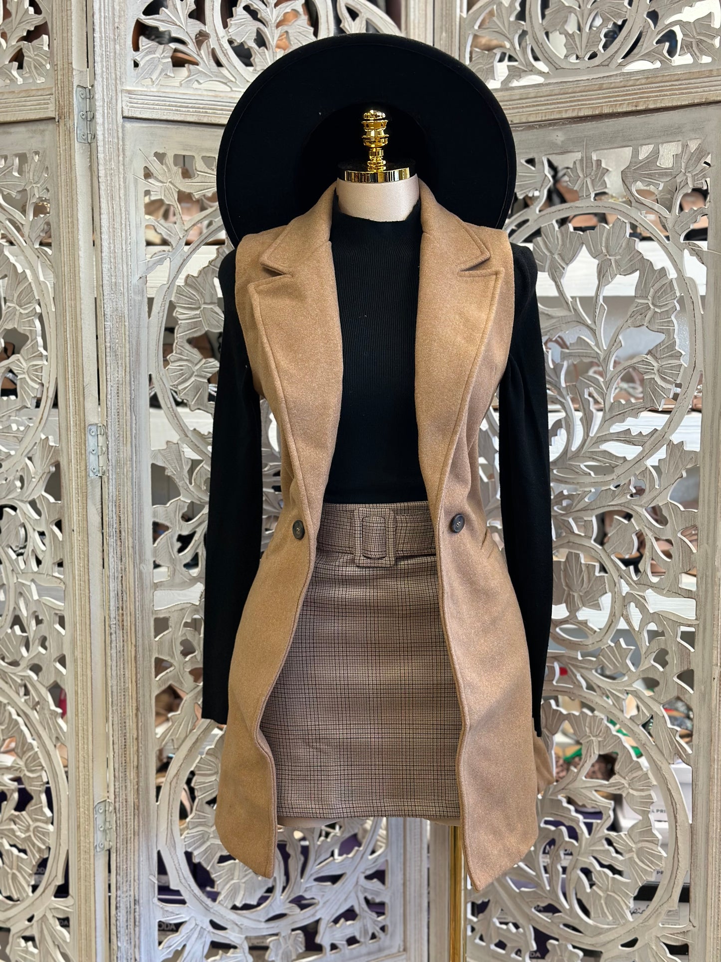 Heathered Brown Blazer Vest