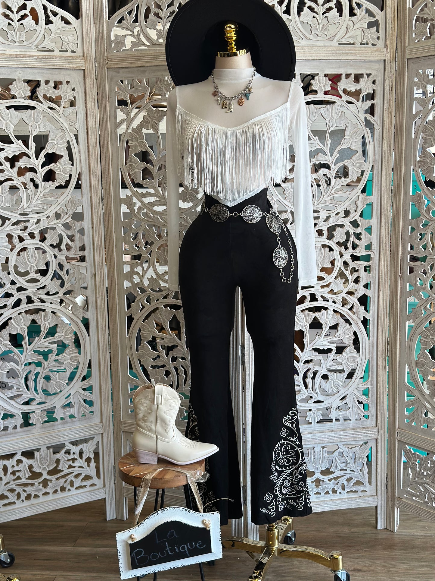 White Mesh Fringe Blouse - Estira, Stretchy