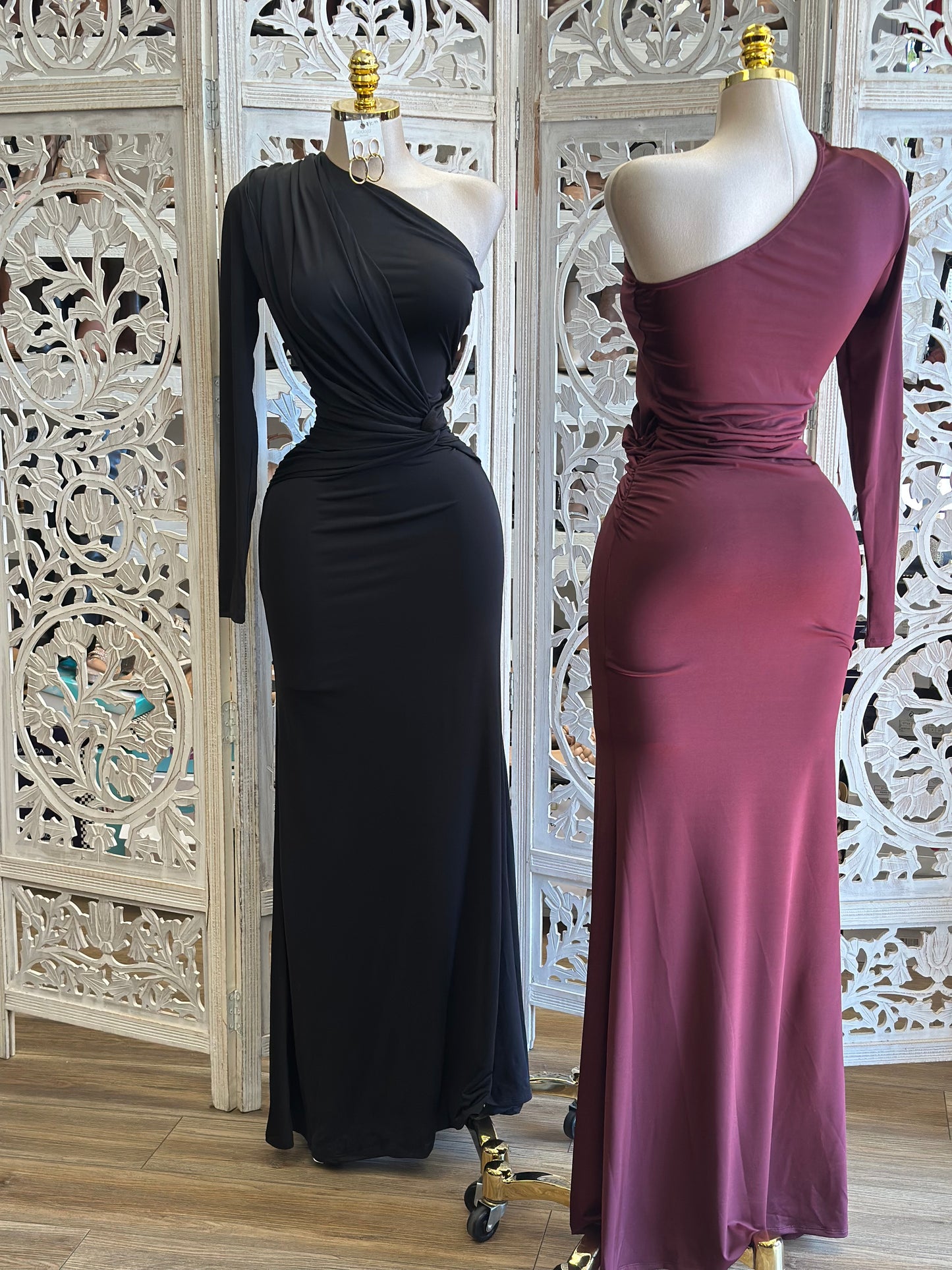 One Sleeve Knotted Dress- Stretchy,Estira