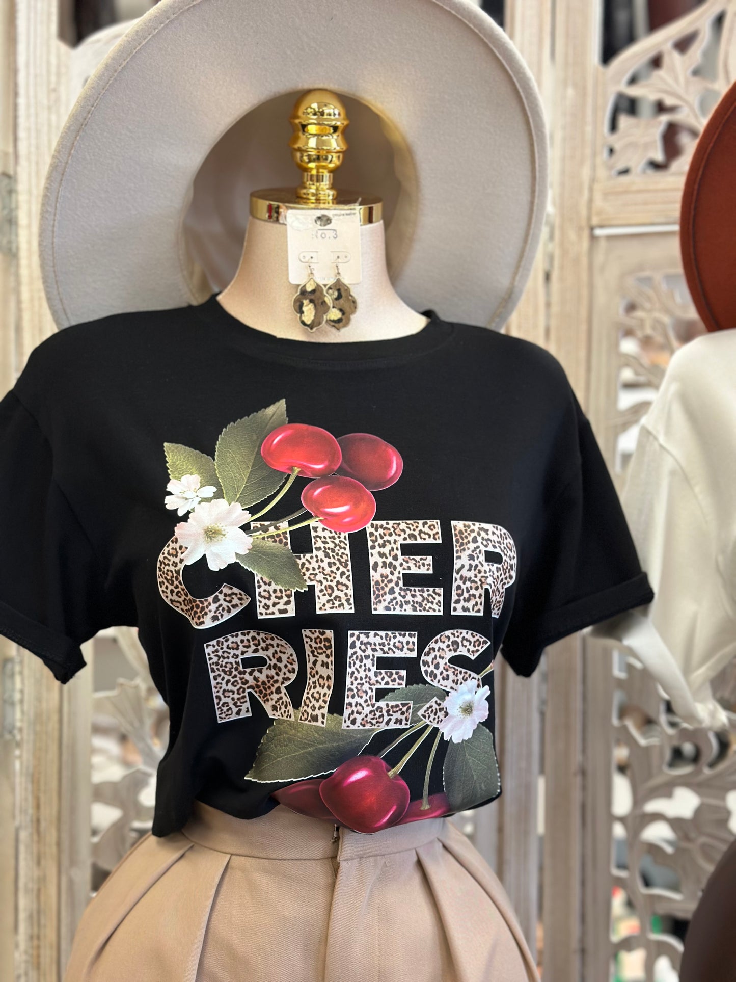Cherries Graphic Tee-Estira,Stretchy