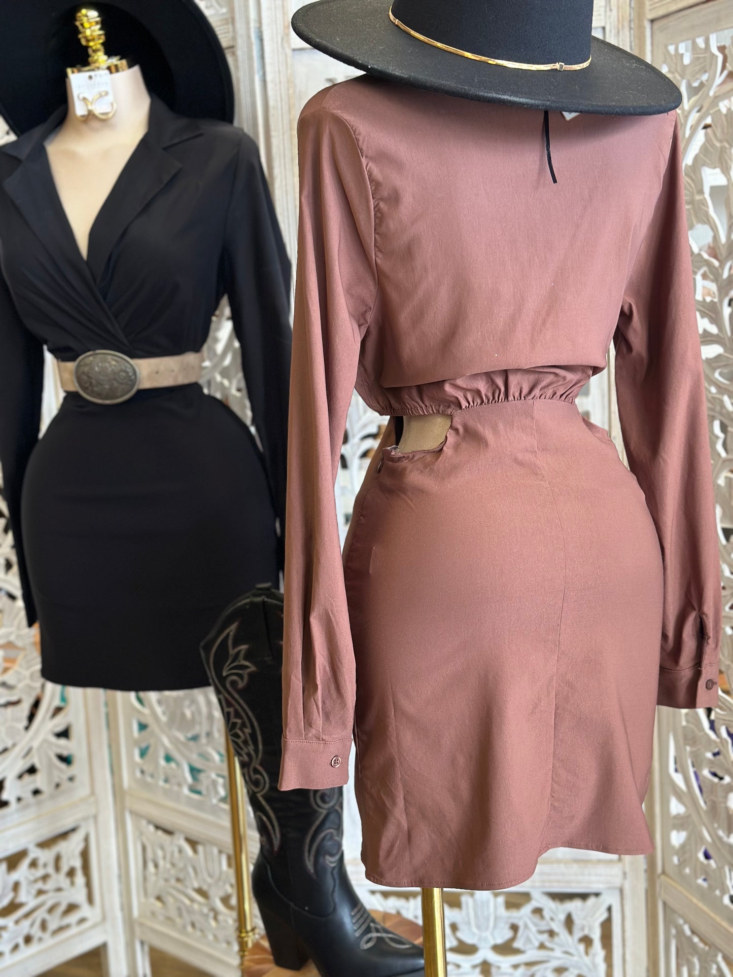 Cutout Wrapped Mini Dress- Stretchy,Estira
