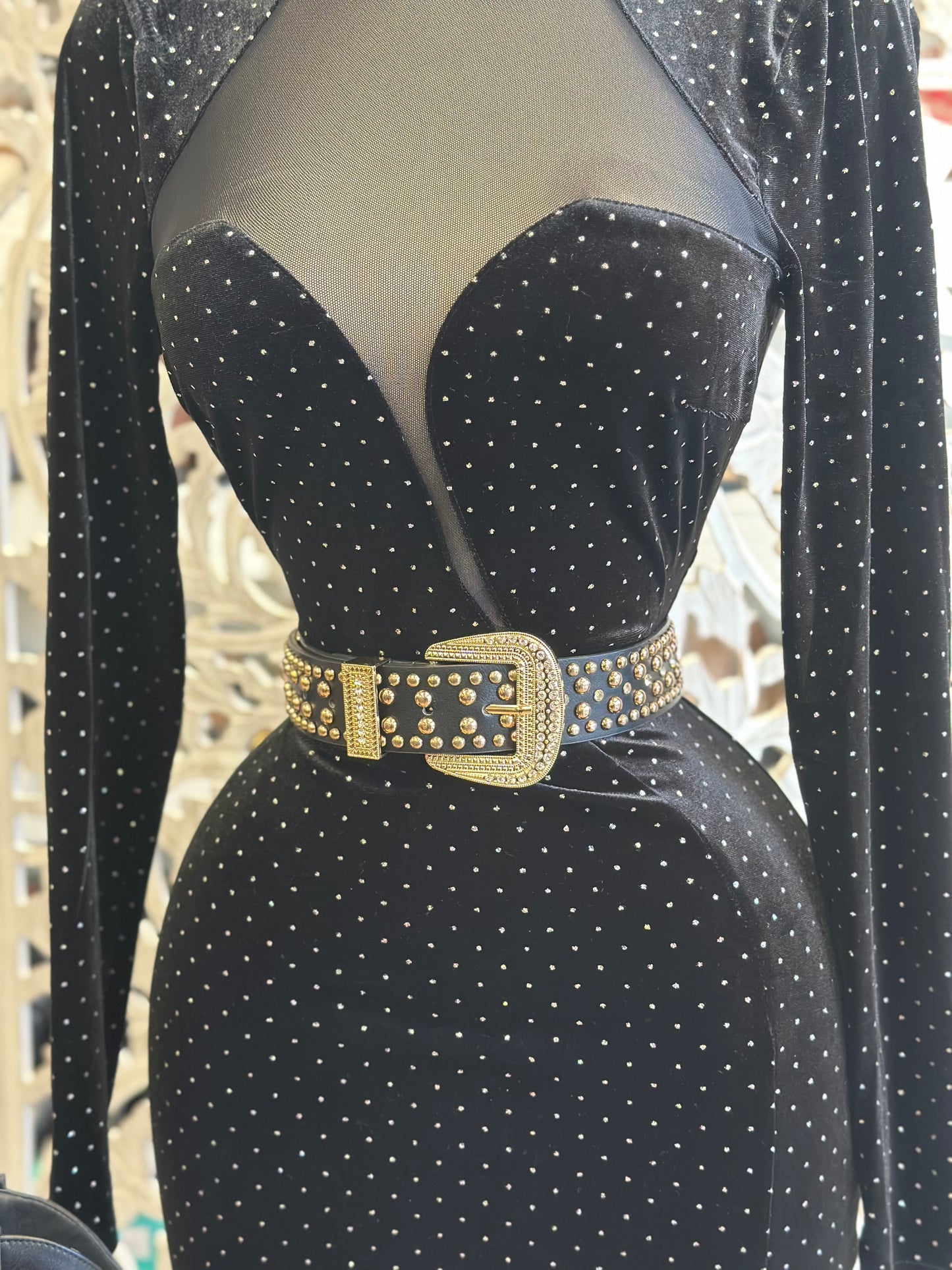 Black with Gold Detail Belt