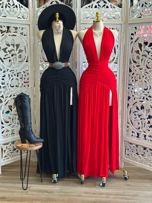 Sexy Slit Maxi Dress - Estira, Stretchy