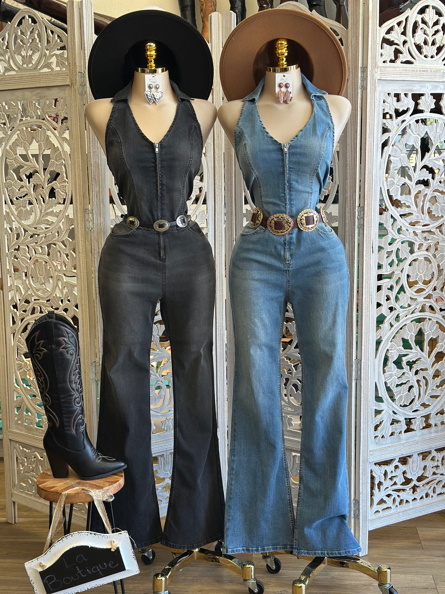 Collard Zip Up Jumpsuit-Estira, Stretchy