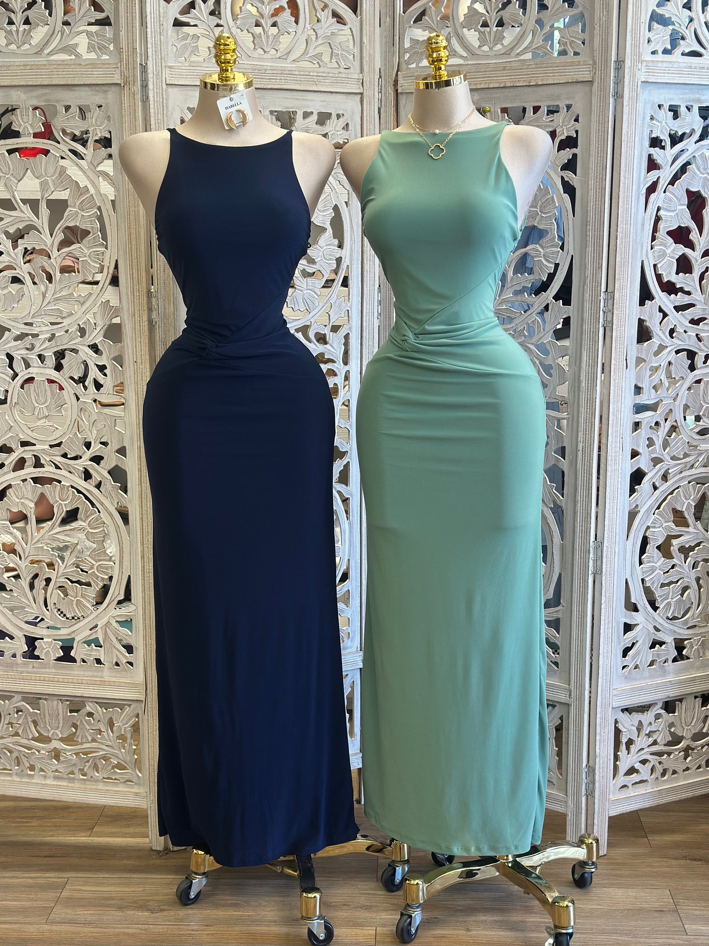 Scoop Back Formal Dress -Estira, Stretchy