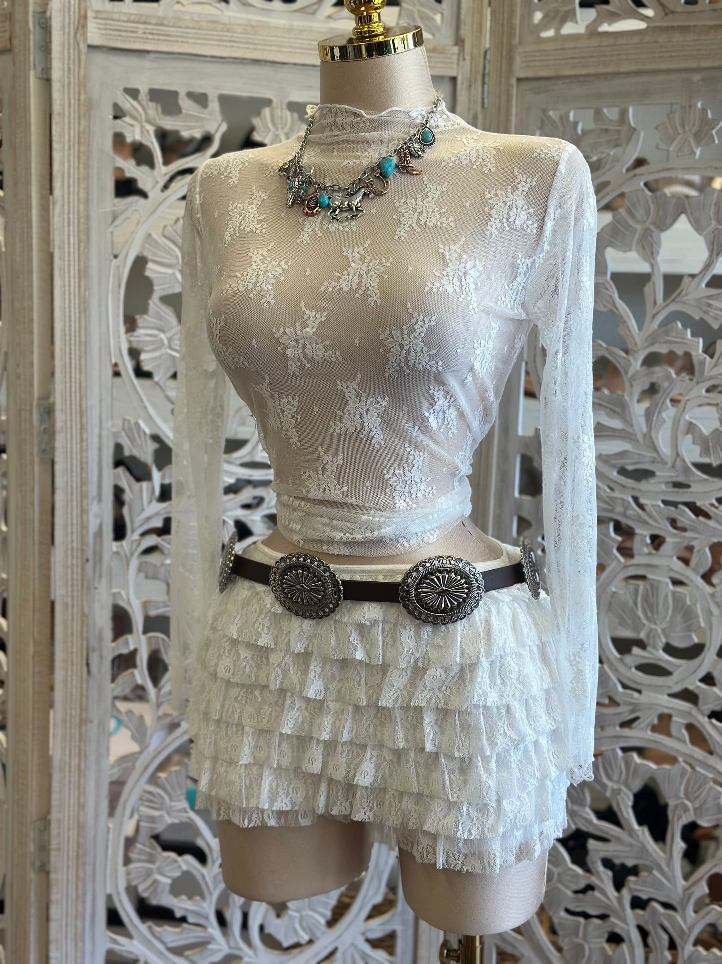 Bloomer Lace Shorts-Estira, Stretchy