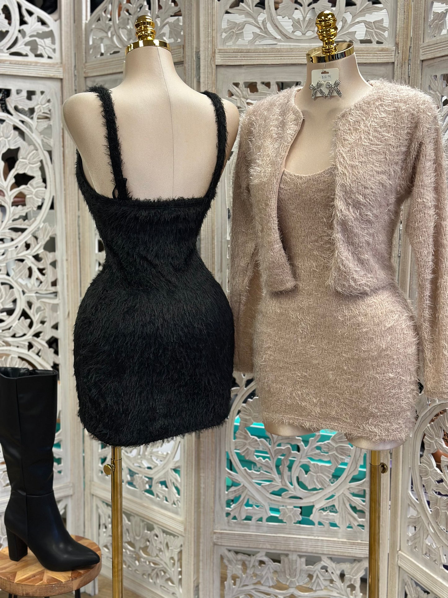 Fuzzy Blazer and Dress Set - Stretchy, Estira