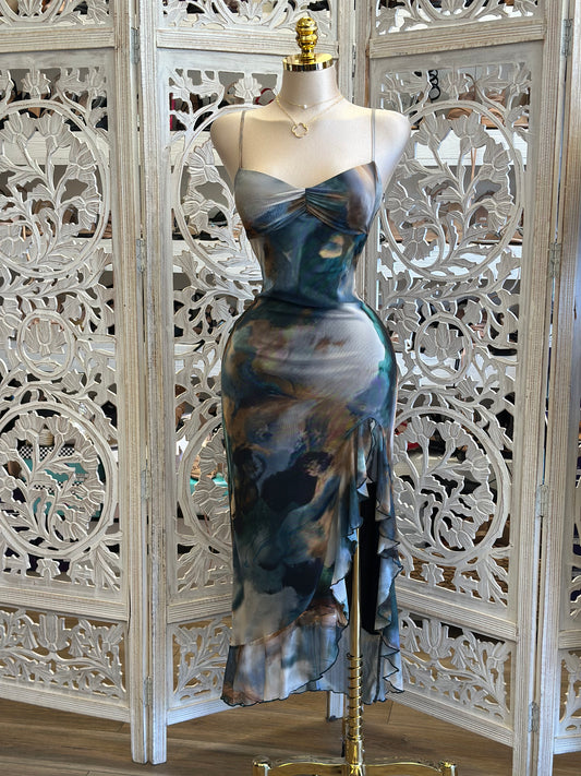 Mesh Multicolor Dress- Stretchy, Estira