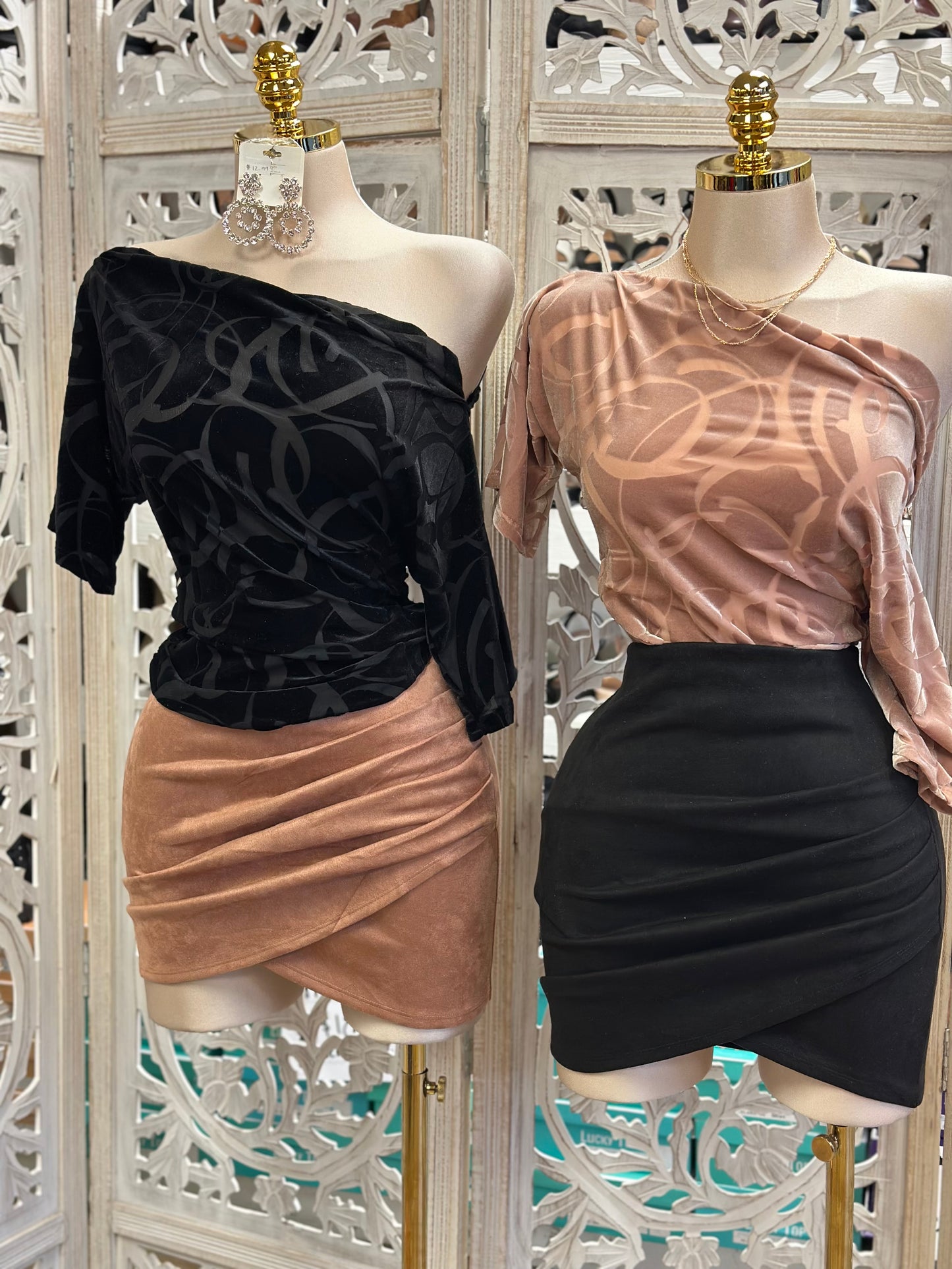 Velvet Design Asymmetrical Blouse- Estira, Stretchy