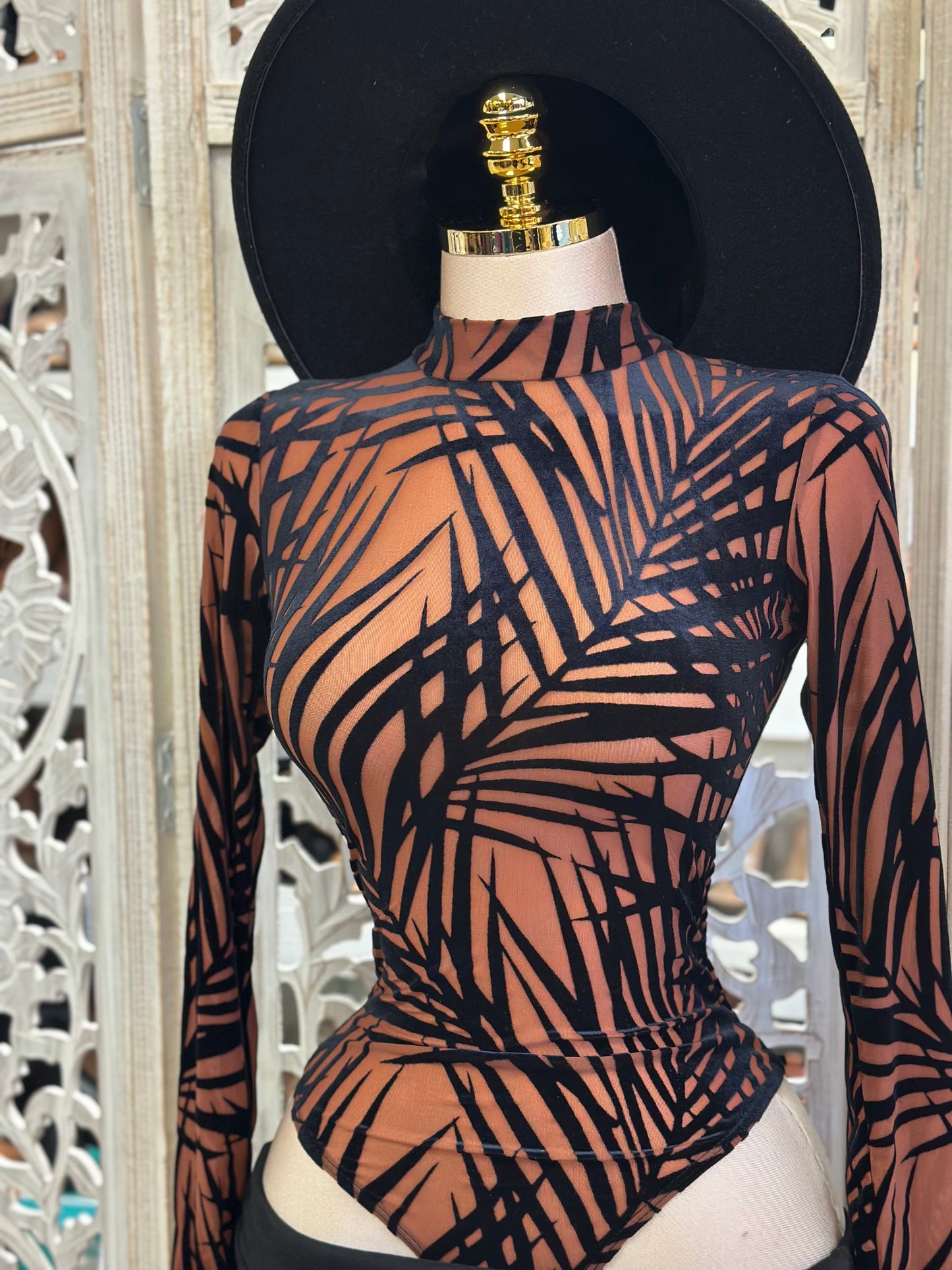 Velvet Design Mesh Bodysuit- Estira, Stretchy