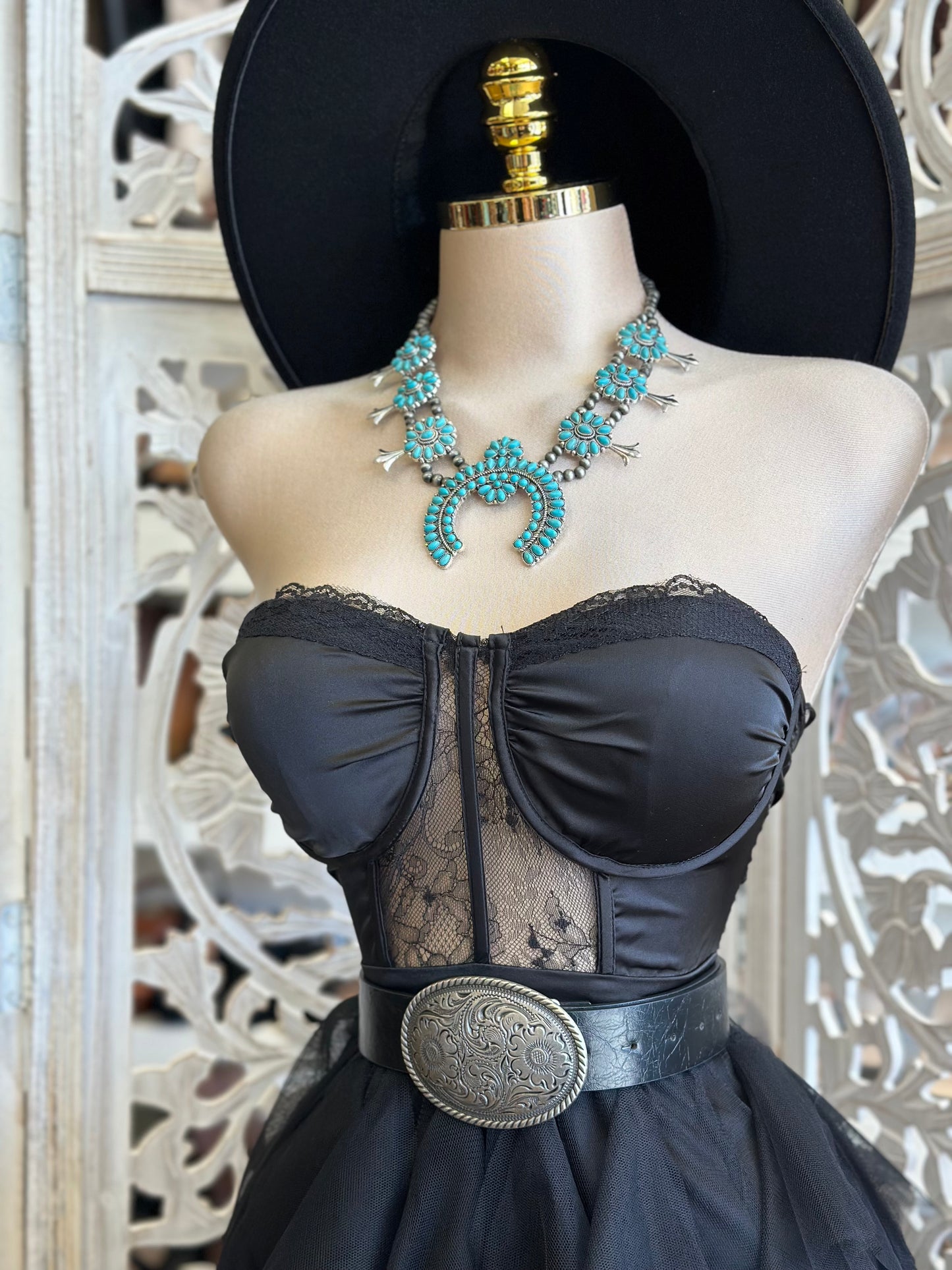 Black Ruffle Strapless Dress- Not Stretchy,No Estira
