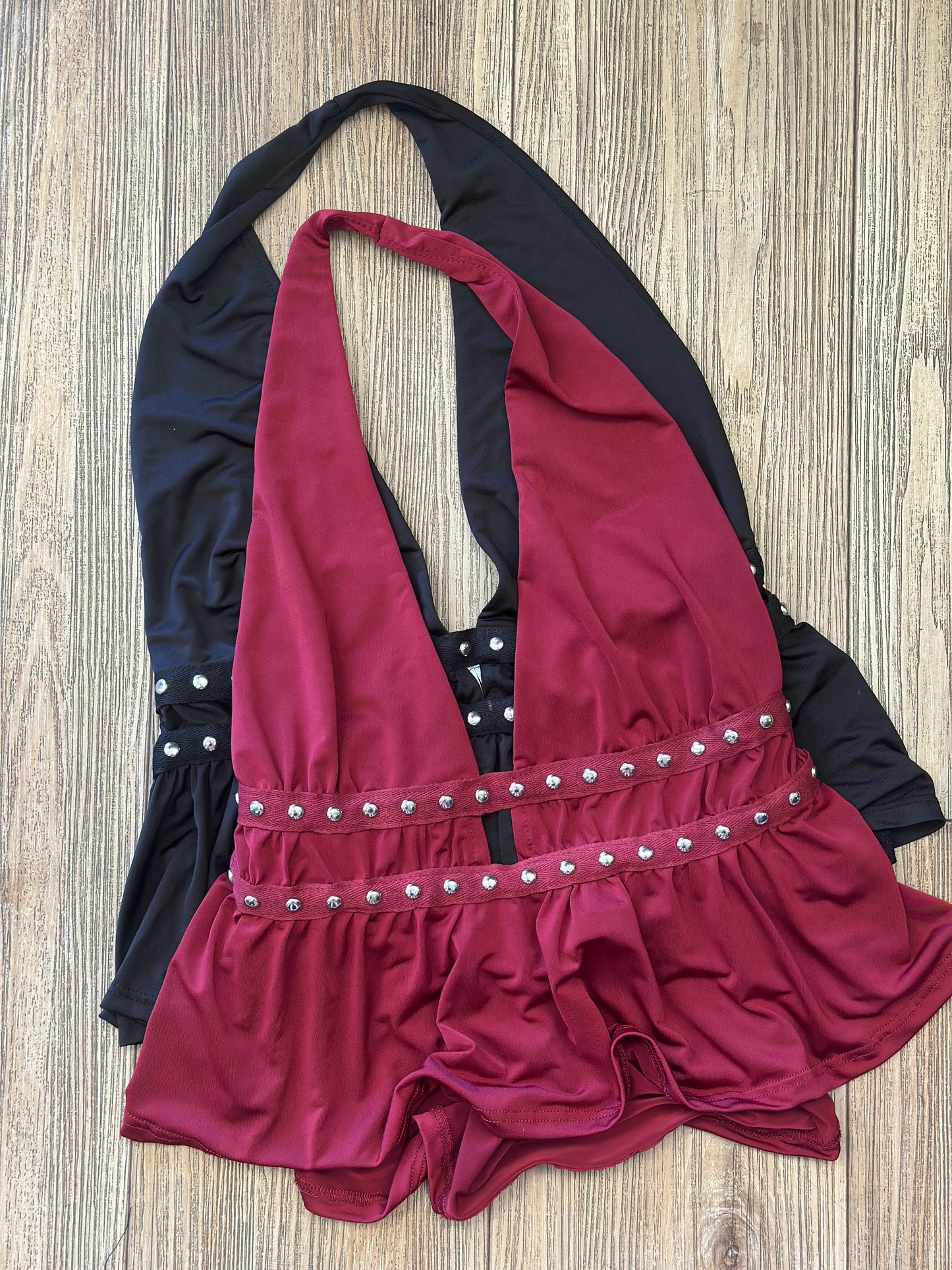 Split Studded Blouse- Estira, Stretchy