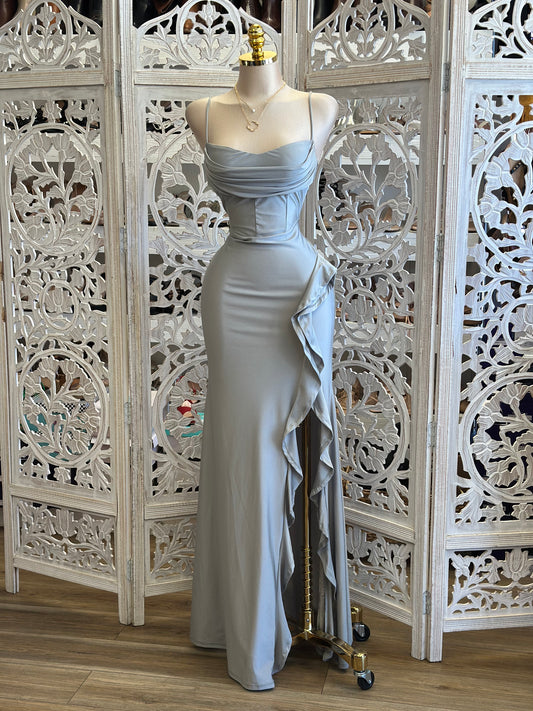 Silver Corset Gown- Stretchy, Estira