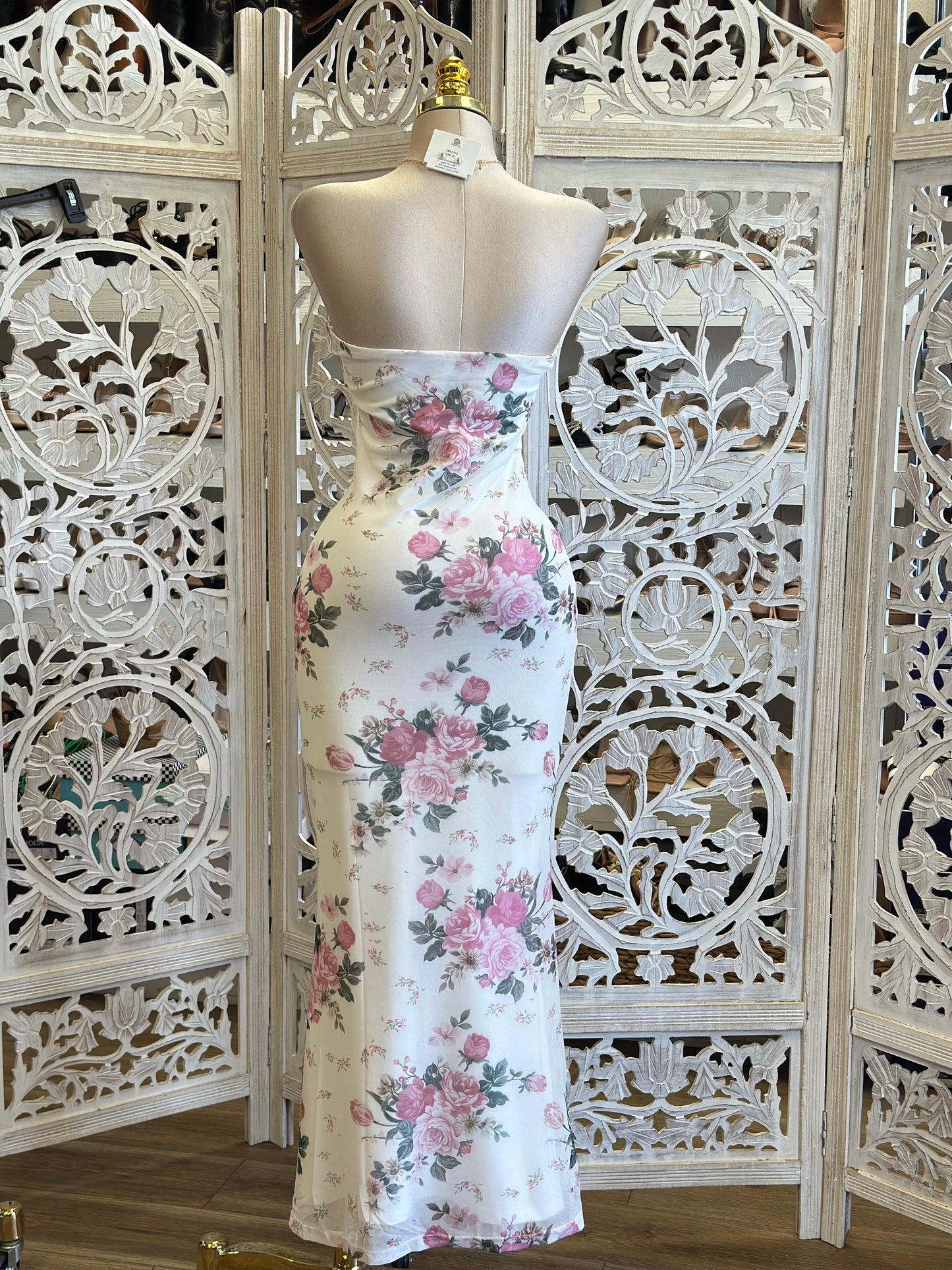 Heartline Pastel Floral Maxi Dress- Stretchy, Estira