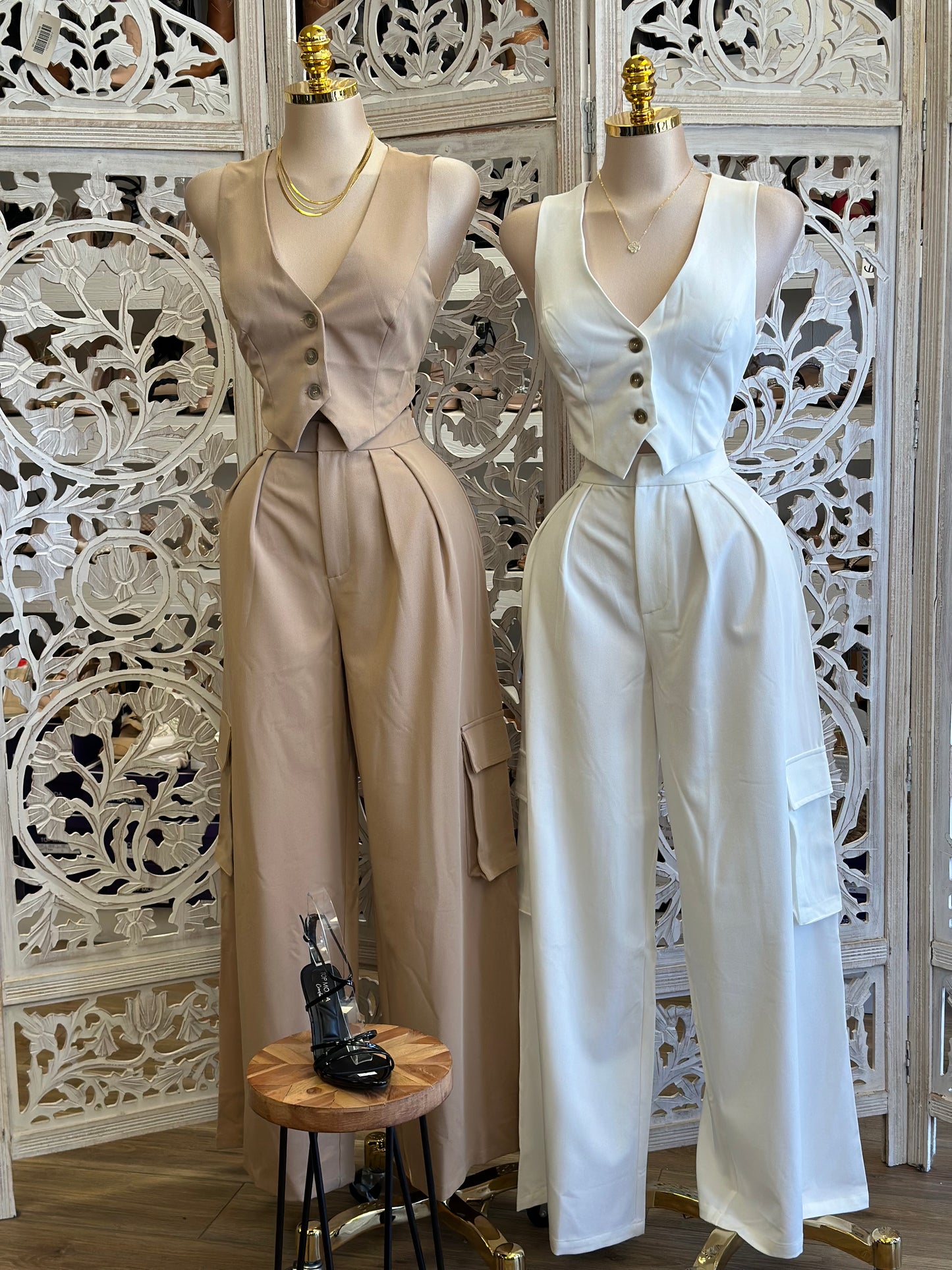 Vest and Cargo Trouser Set- Not Stretchy, No Estira