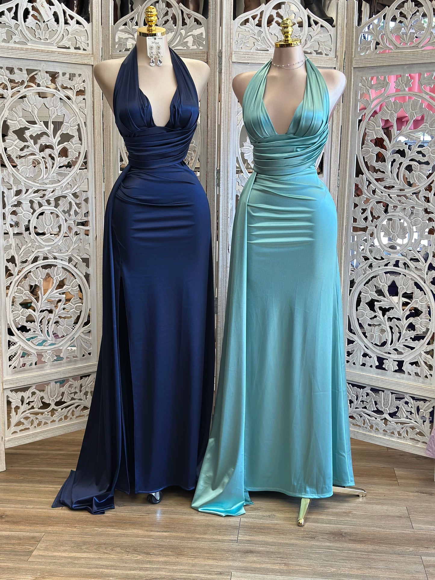 Silky Mermaid Wrapped Gown- Estira , Stretchy