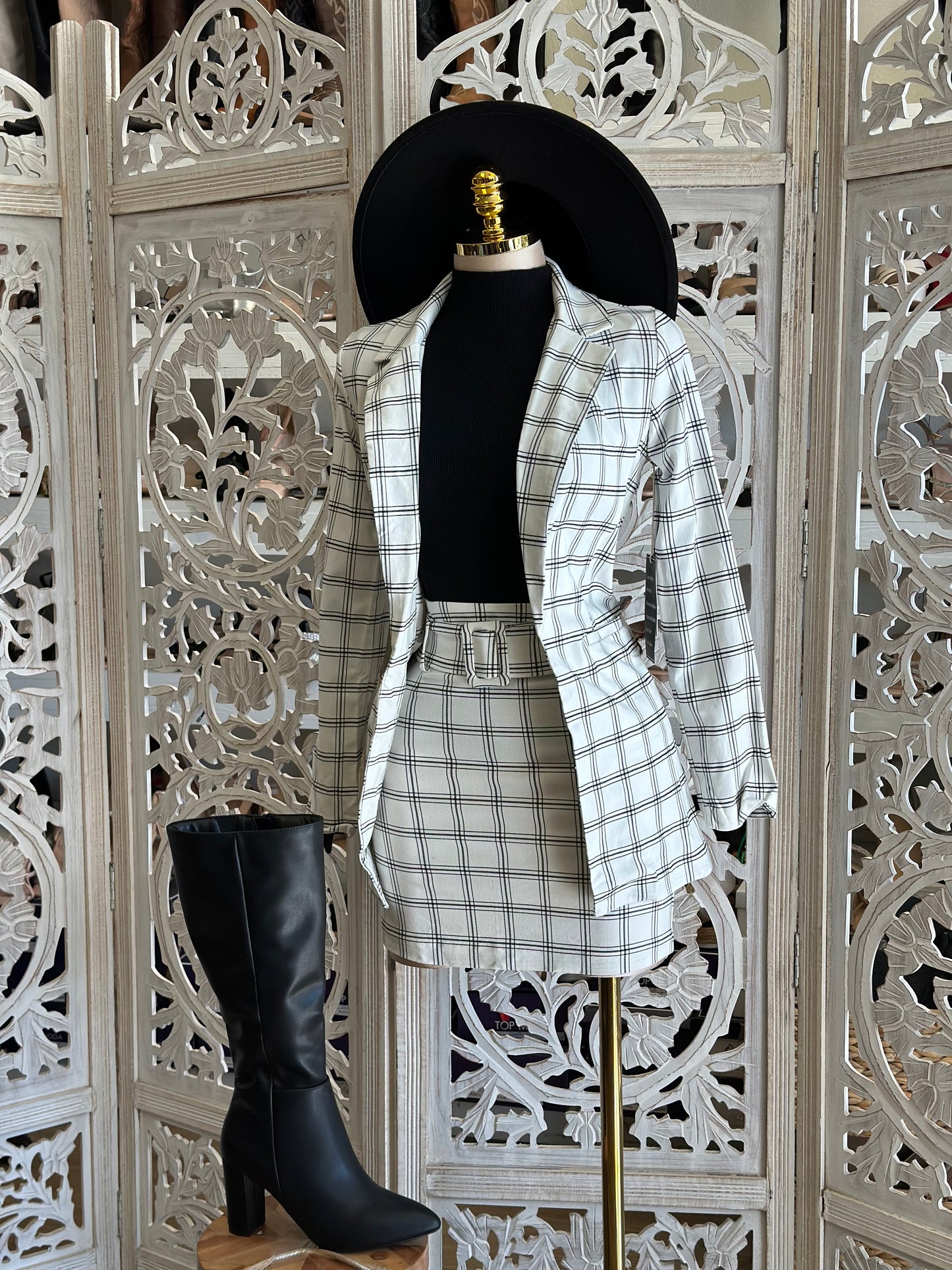 Plaid Blazer Set - Stretchy, Estira