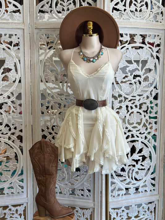 Ruffled Puffy Mini Dress- Not Stretchy, No Estira