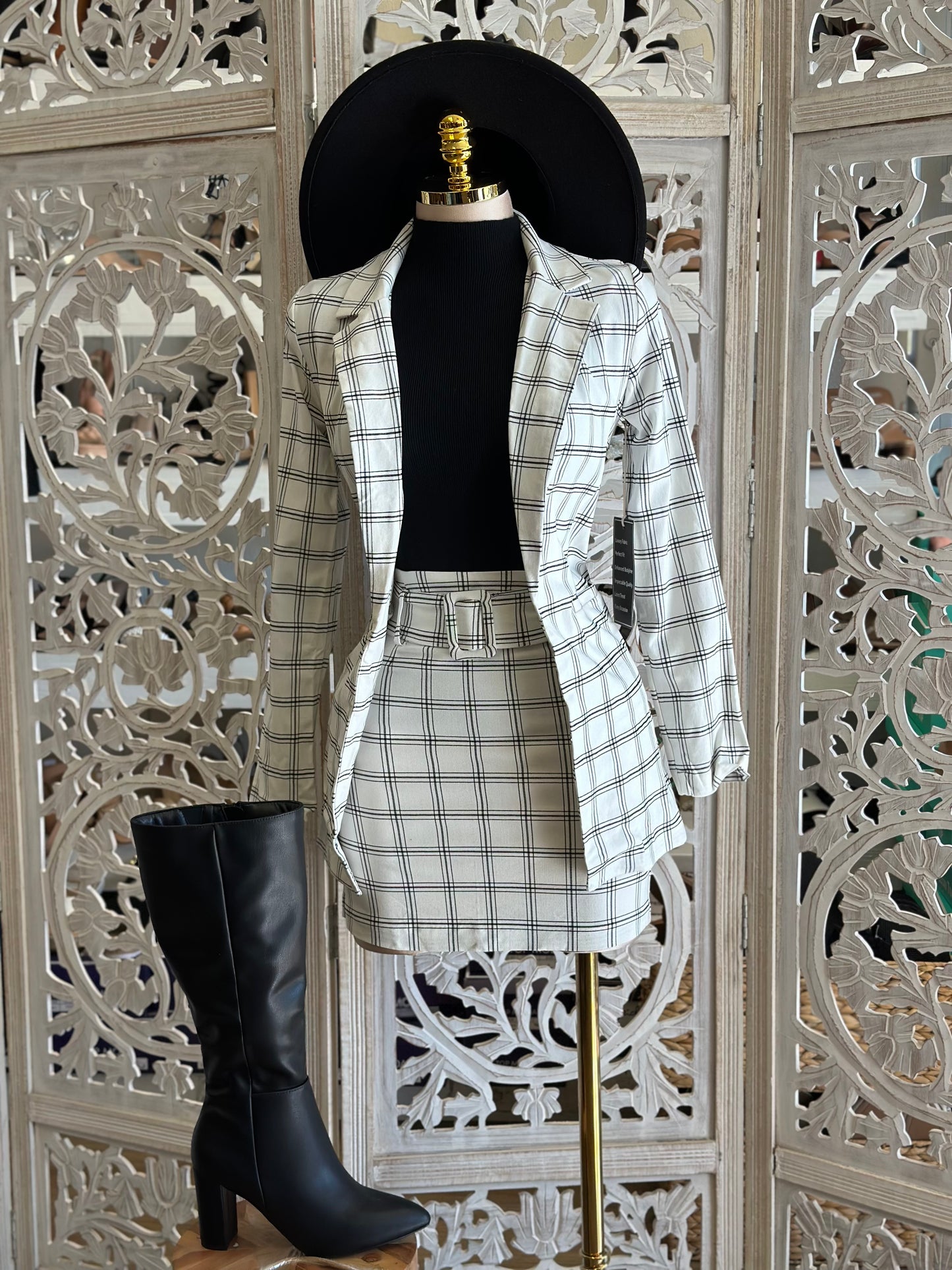 Plaid Blazer Set - Stretchy, Estira