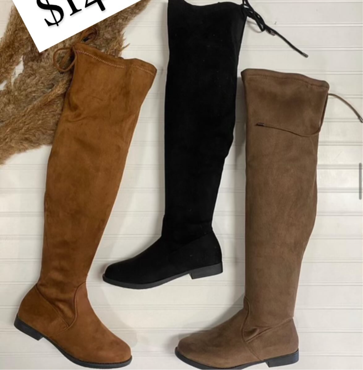 Small Heel Suede Thigh Boots final sale