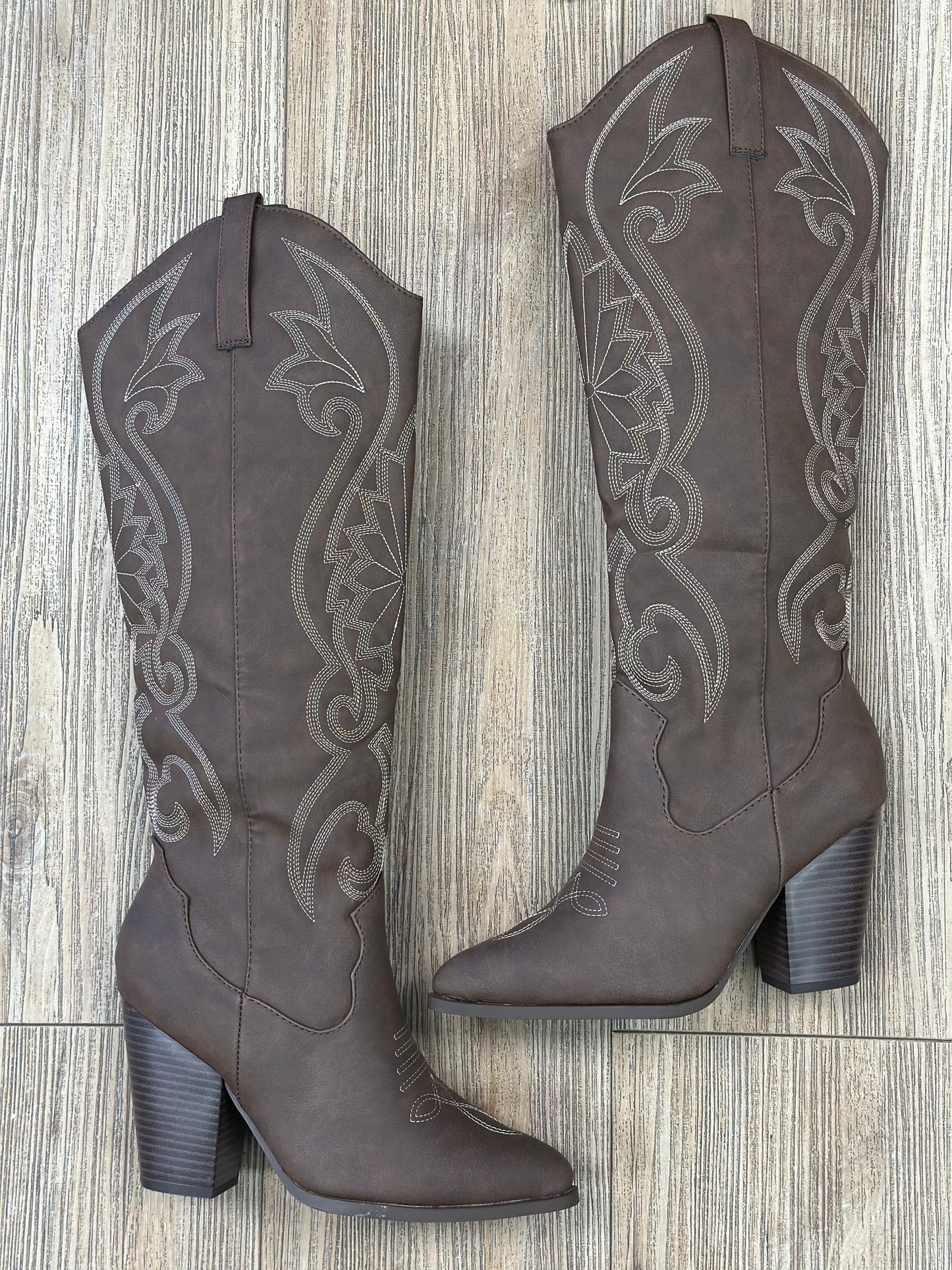 Washed Brown Western Boots