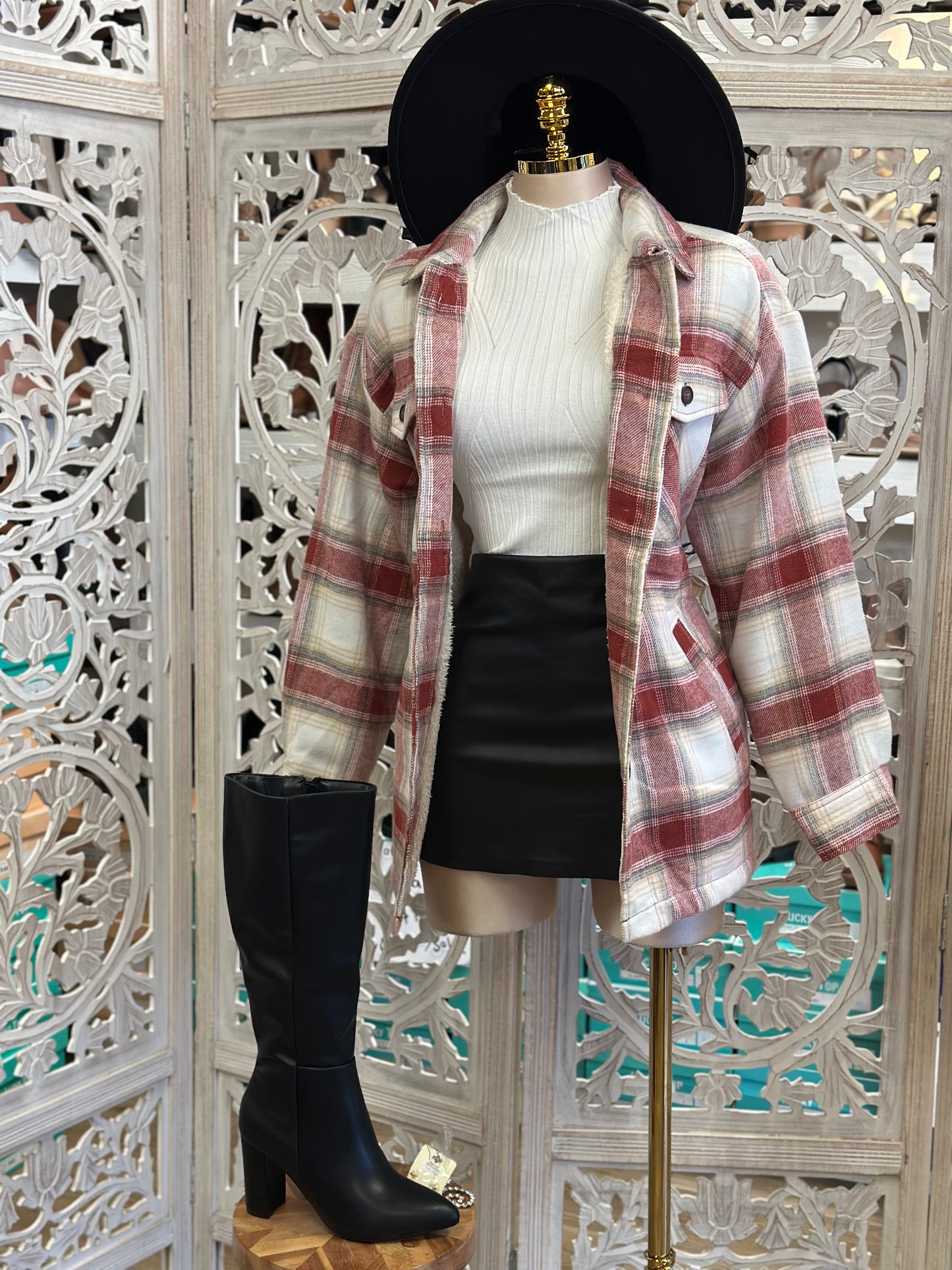 Red Flannel Sherpa Jacket