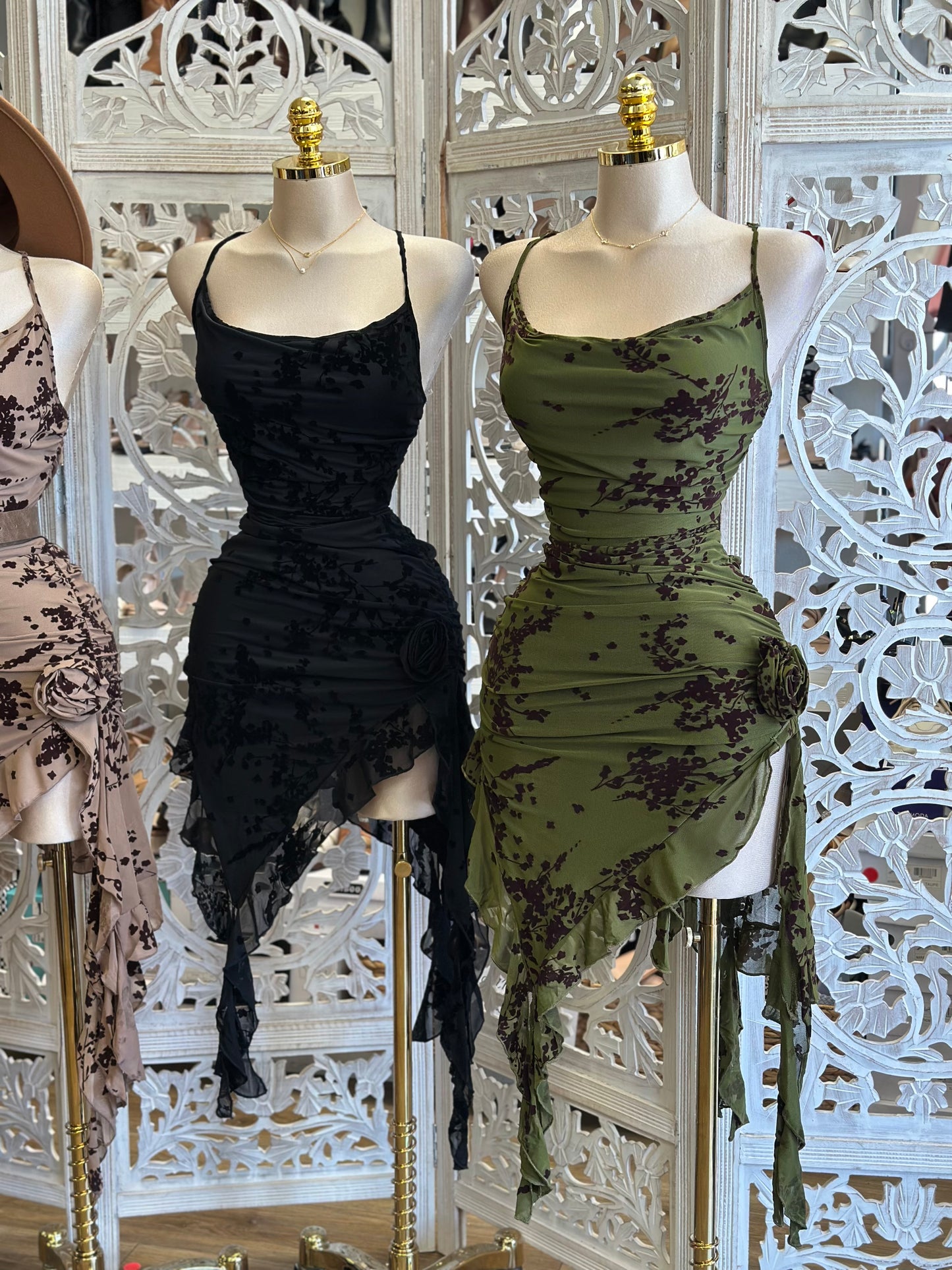 Mesh Blossom Mini Dress- Estira, Stretchy