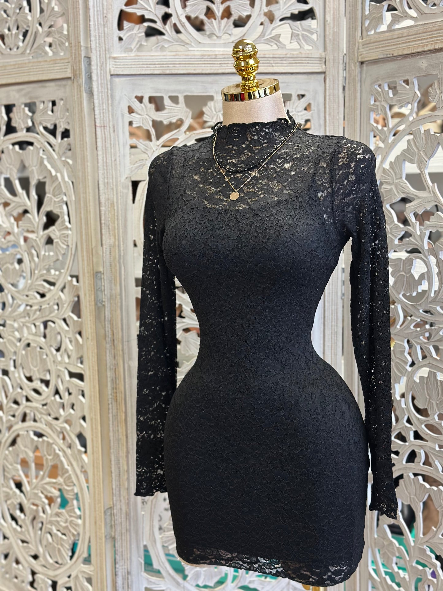 Sexy Lace Mini Dress- Stretchy,Estira