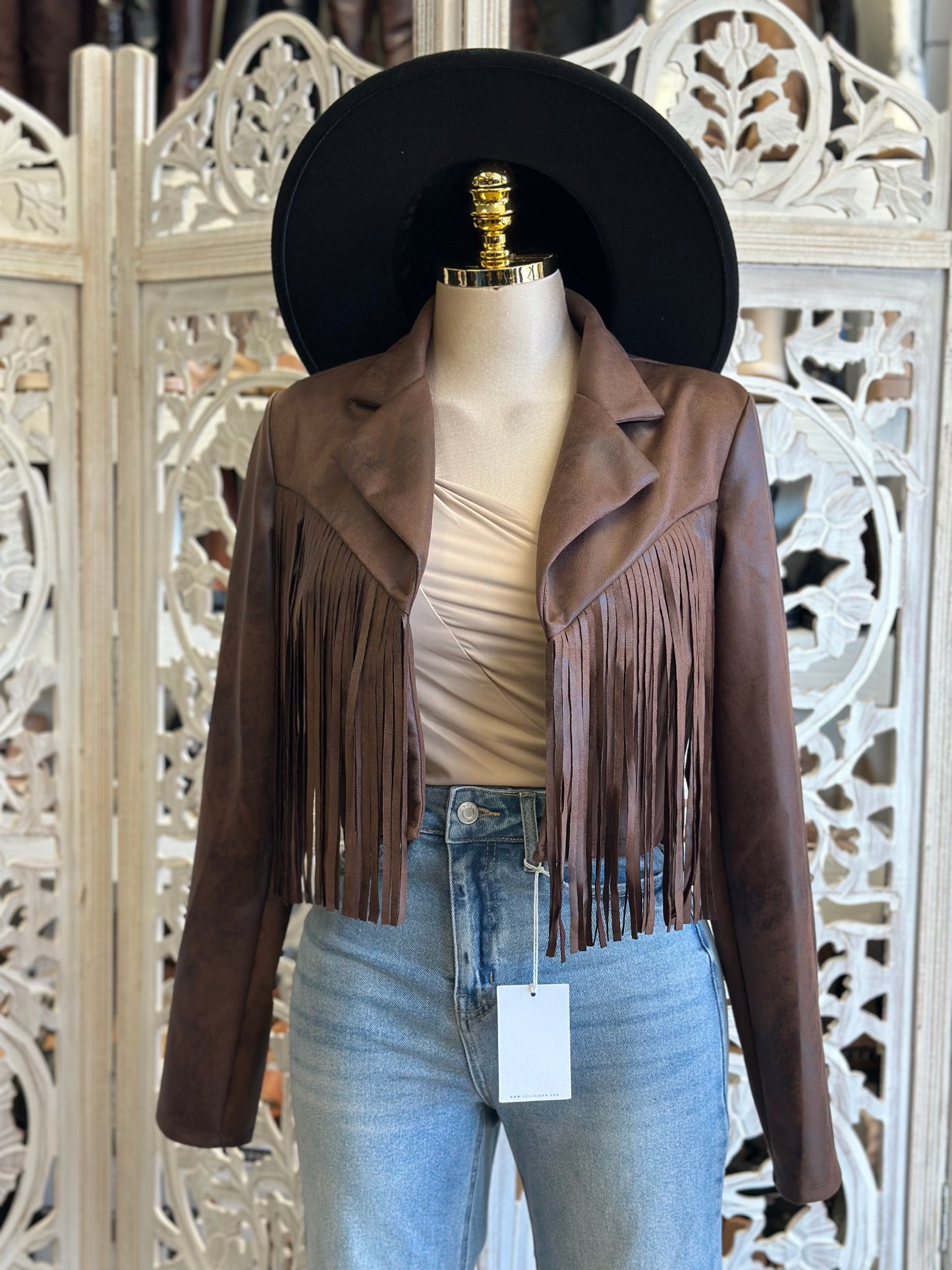 Fringe Dark Brown Suede Jacket